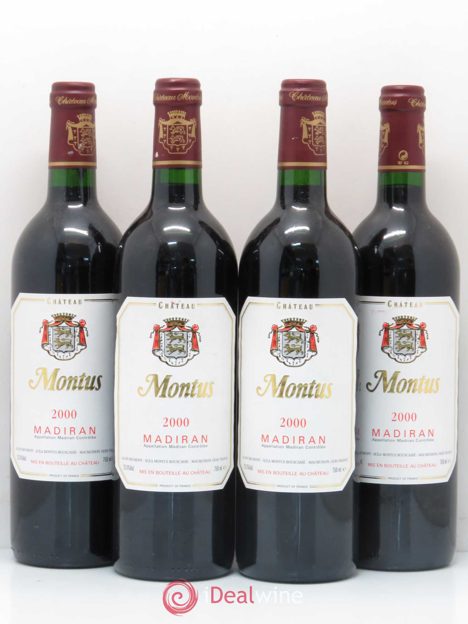 Madiran Château Montus Alain Brumont 2000 - Lot de 4 bouteilles - 0