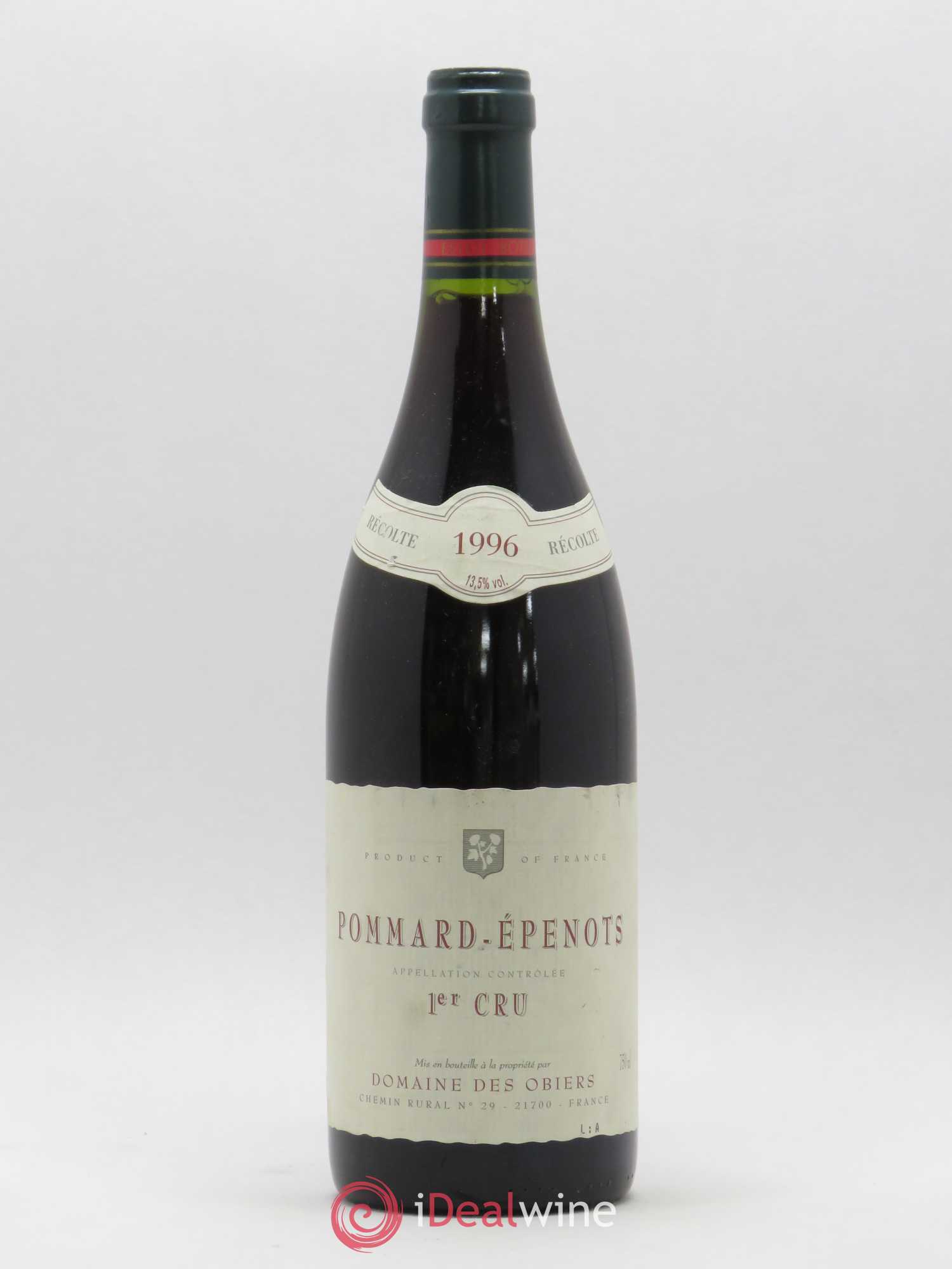 Pommard 1er Cru Epenots Domaine des Obiers 1996 - Lot de 1 bouteille - 0