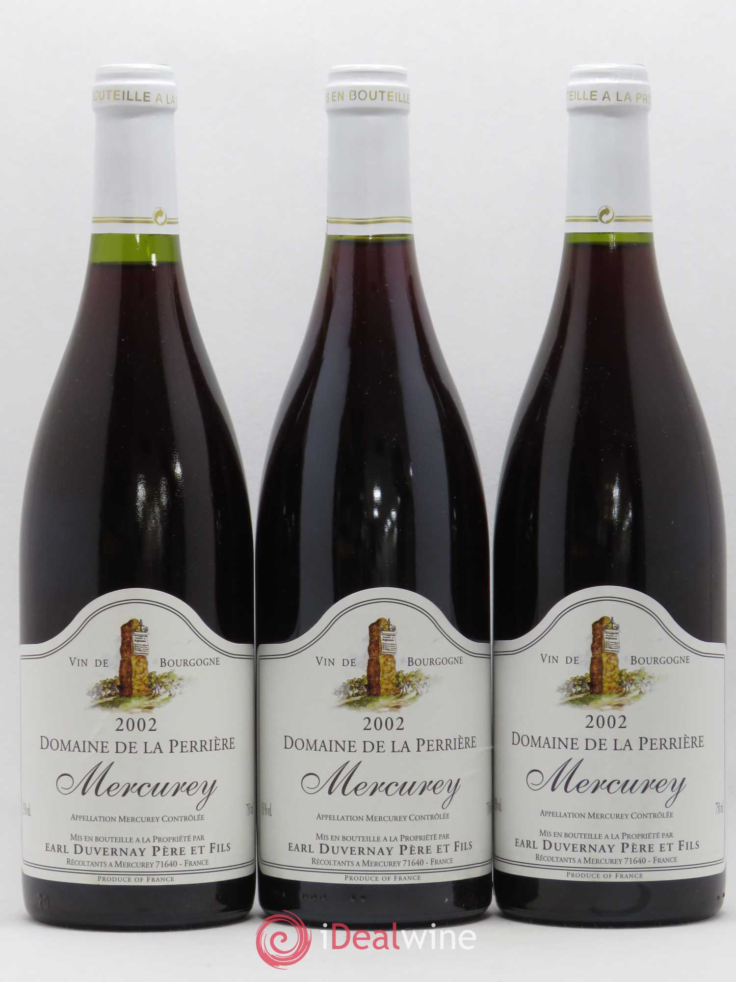 Mercurey Domaine de la Perrière 2002 - Posten von 3 Flaschen - 0