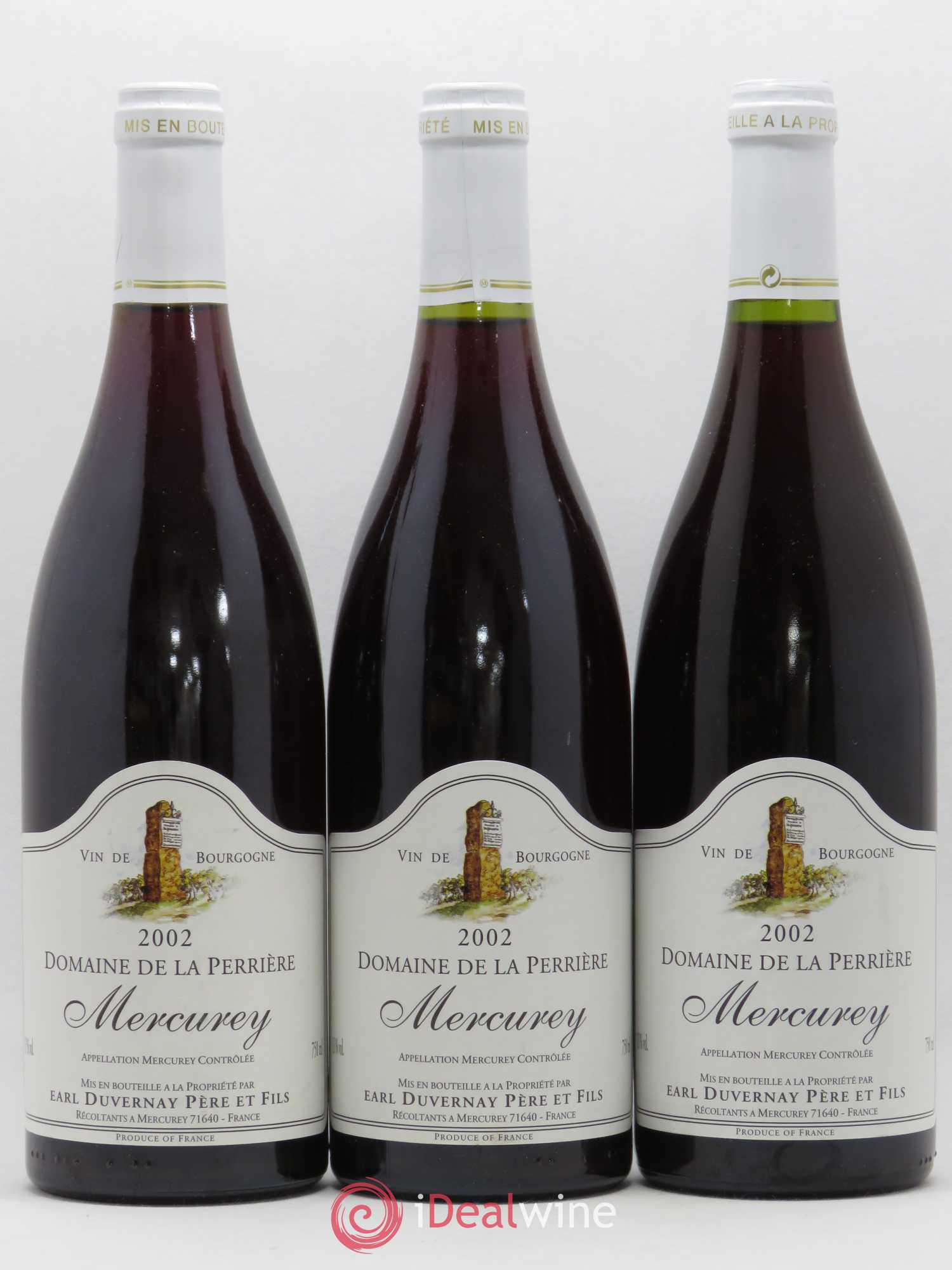 Mercurey Domaine de la Perrière 2002 - Posten von 3 Flaschen - 0