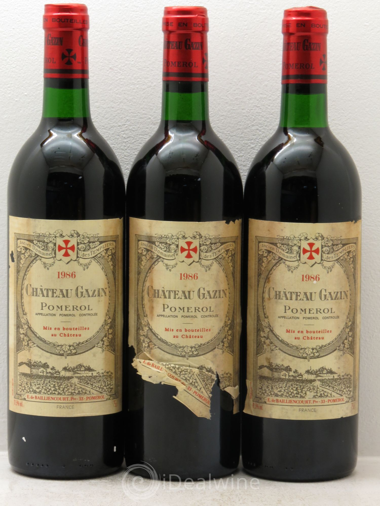 Château Gazin 1986 - Lot de 3 bouteilles - 0