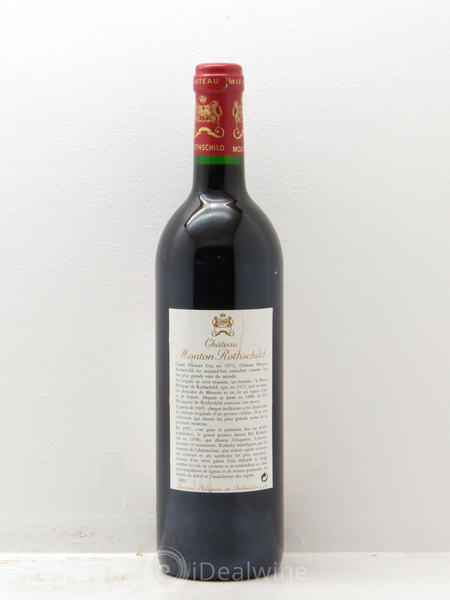 Château Mouton Rothschild 1er Grand Cru Classé 1992 - Lot de 1 bouteille - 1