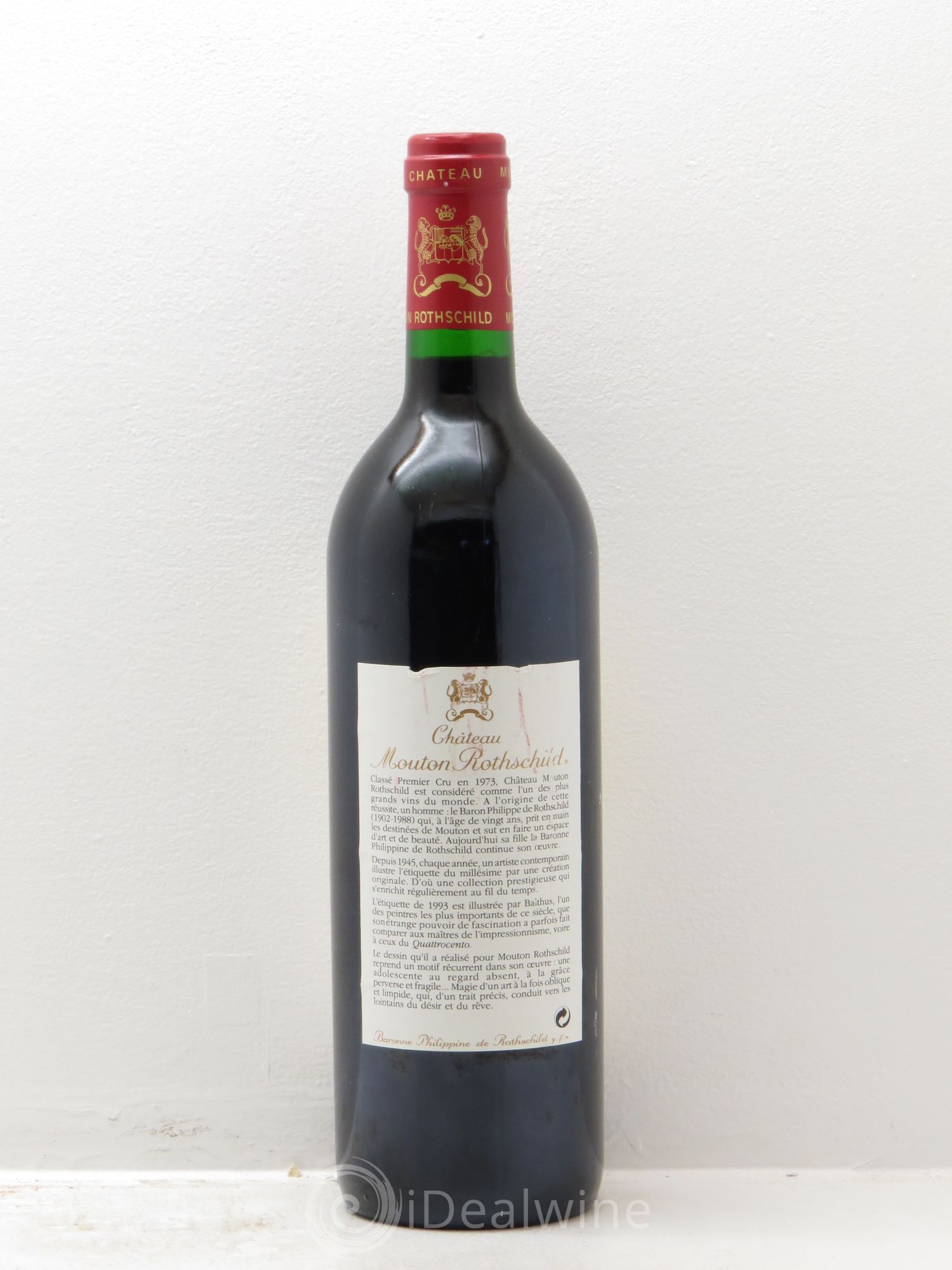 Château Mouton Rothschild 1er Grand Cru Classé 1993 - Lot de 1 bouteille - 1