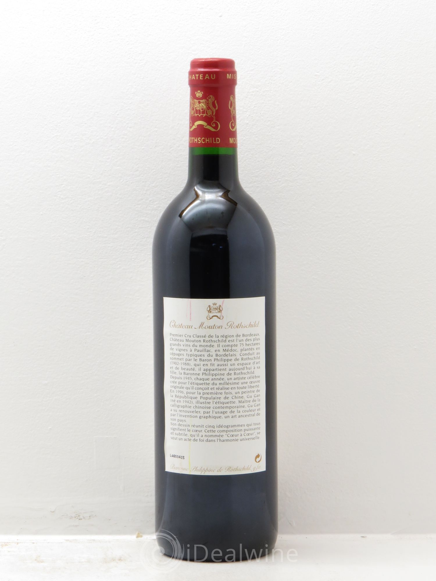Château Mouton Rothschild 1er Grand Cru Classé 1996 - Lot de 1 bouteille - 1