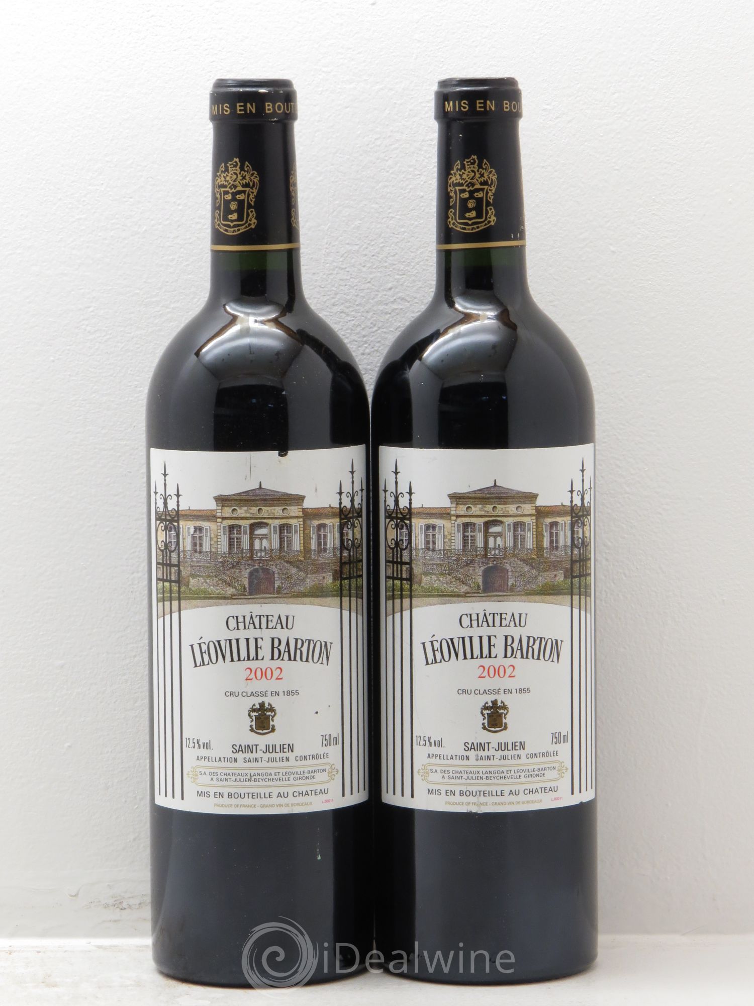 Château Léoville Barton 2ème Grand Cru Classé 2002 - Lot de 2 bouteilles - 0