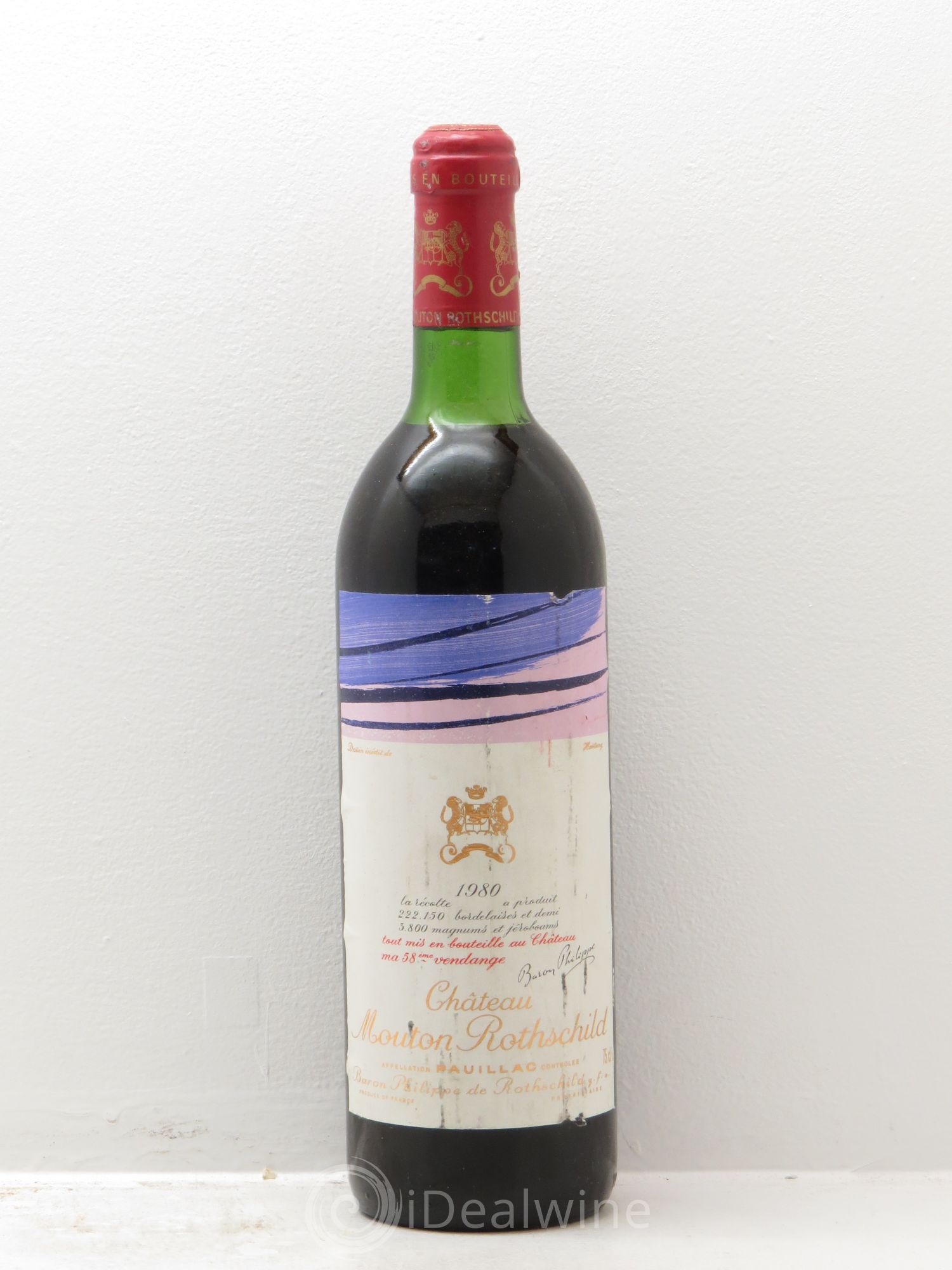 Château Mouton Rothschild 1er Grand Cru Classé 1980 - Lot de 1 bouteille - 0