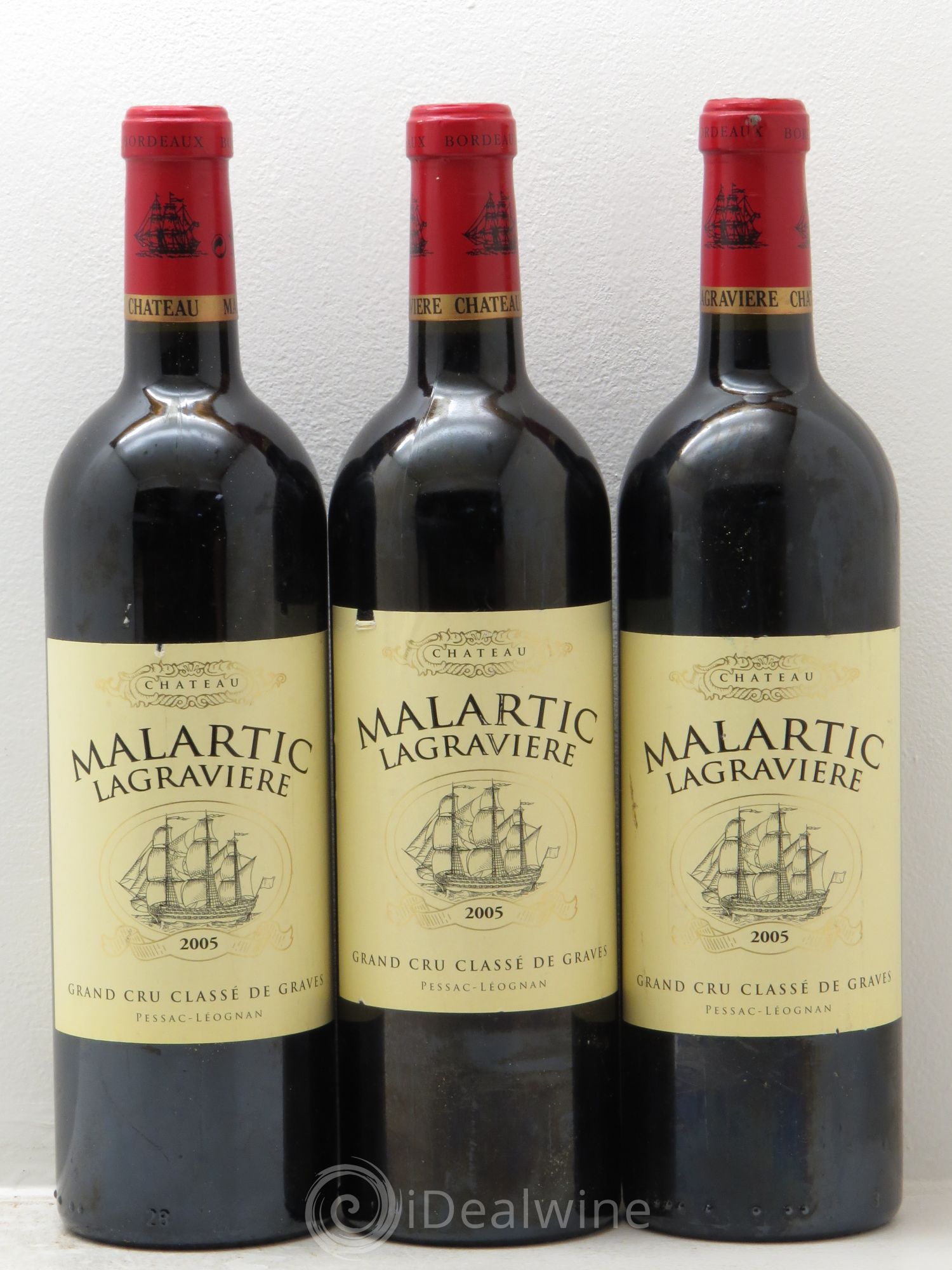 Château Malartic-Lagravière Cru Classé de Graves 2005 - Lot de 3 bouteilles - 0