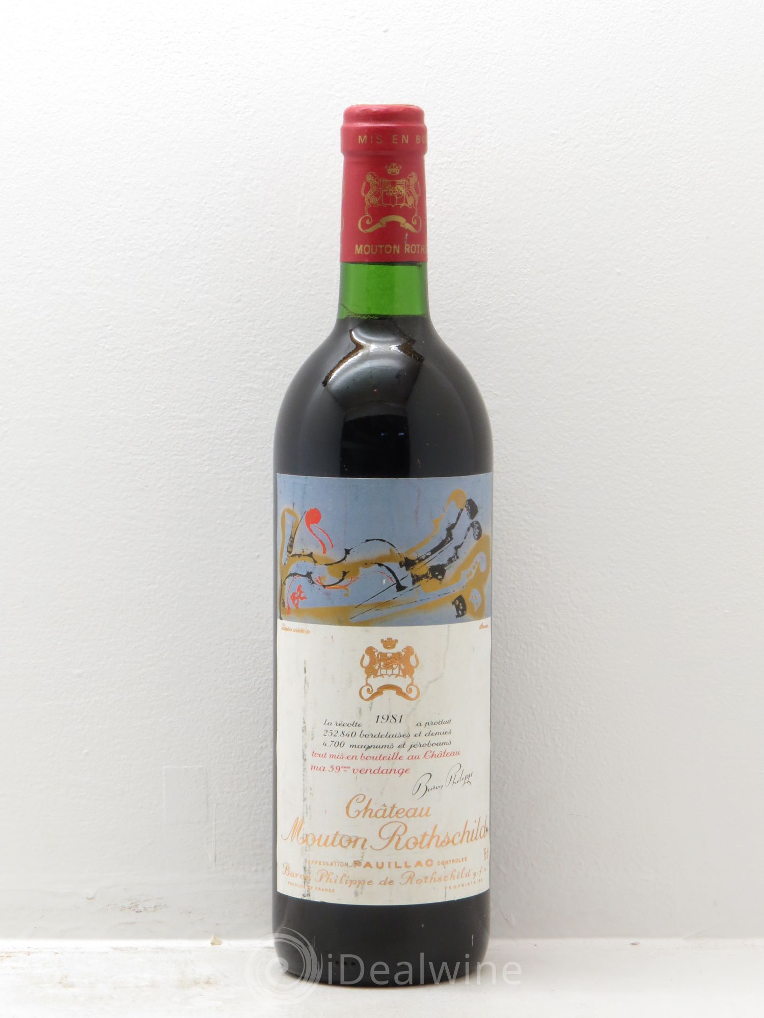 Château Mouton Rothschild 1er Grand Cru Classé 1981 - Lot de 1 bouteille - 0