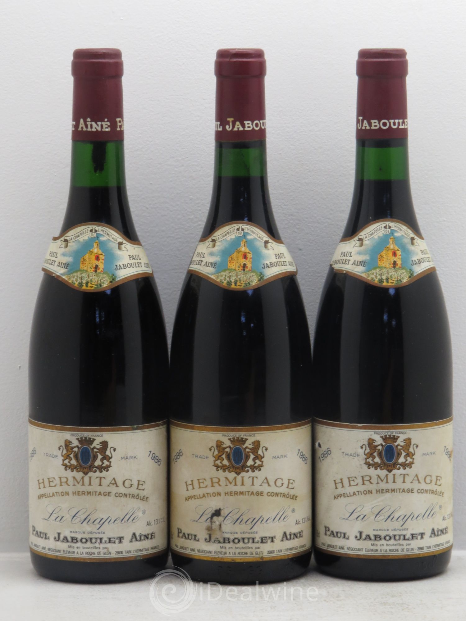 Hermitage La Chapelle Paul Jaboulet Ainé 1986 - Lot de 3 bouteilles - 0