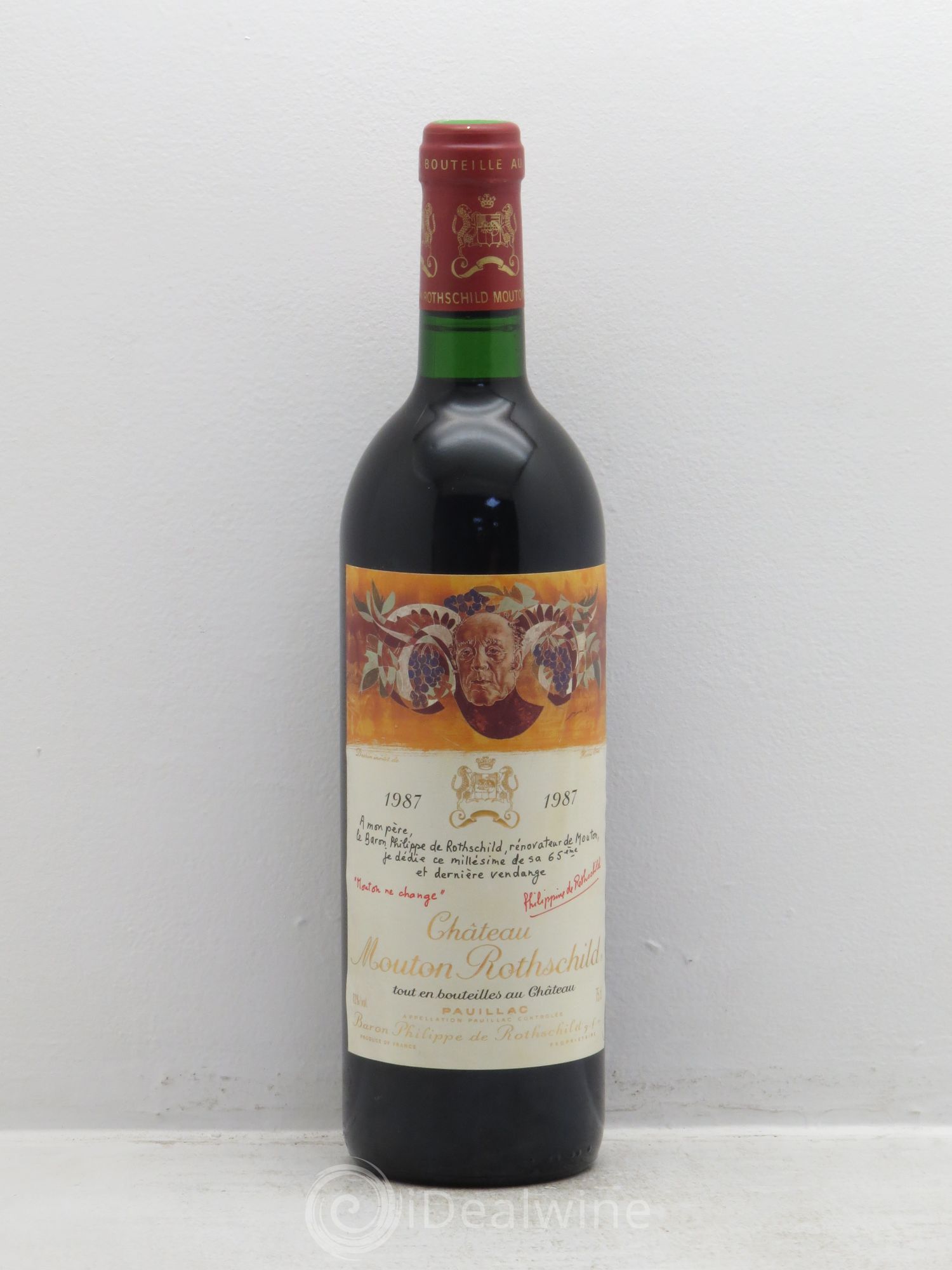 Château Mouton Rothschild 1er Grand Cru Classé 1987 - Lot de 1 bouteille - 0