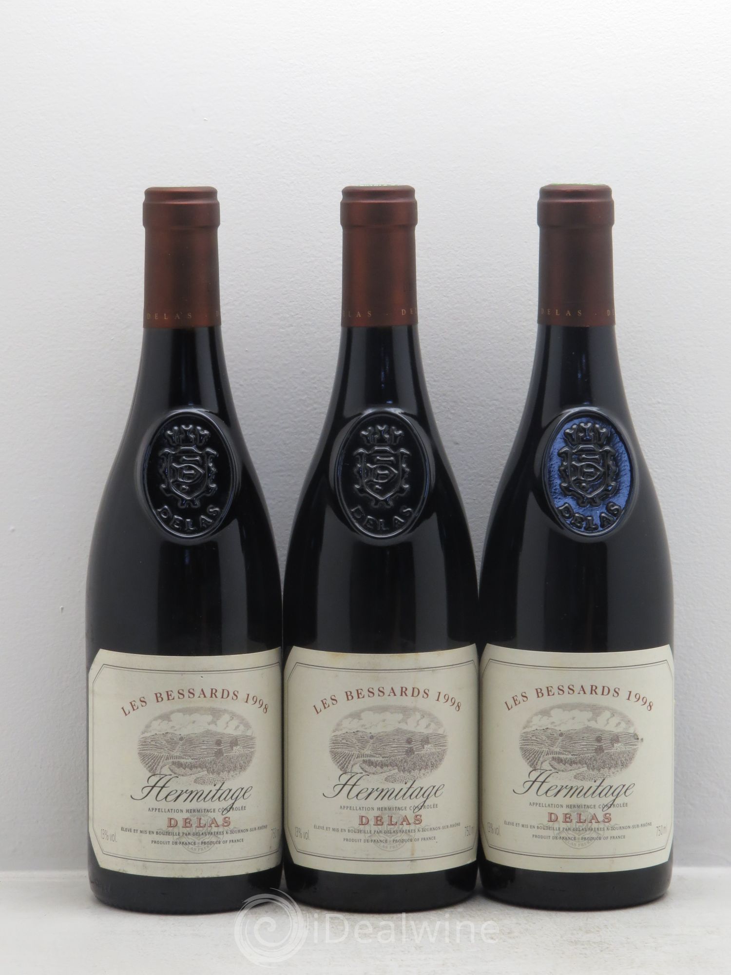 Hermitage Les Bessards Delas Frères 1998 - Lot de 3 bouteilles - 0