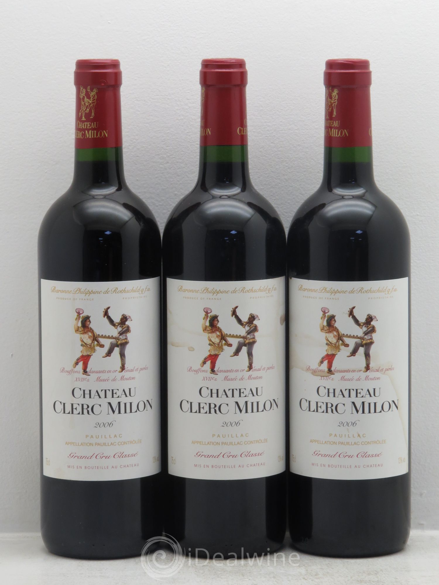Château Clerc Milon 5ème Grand Cru Classé 2006 - Lot de 3 bouteilles - 0