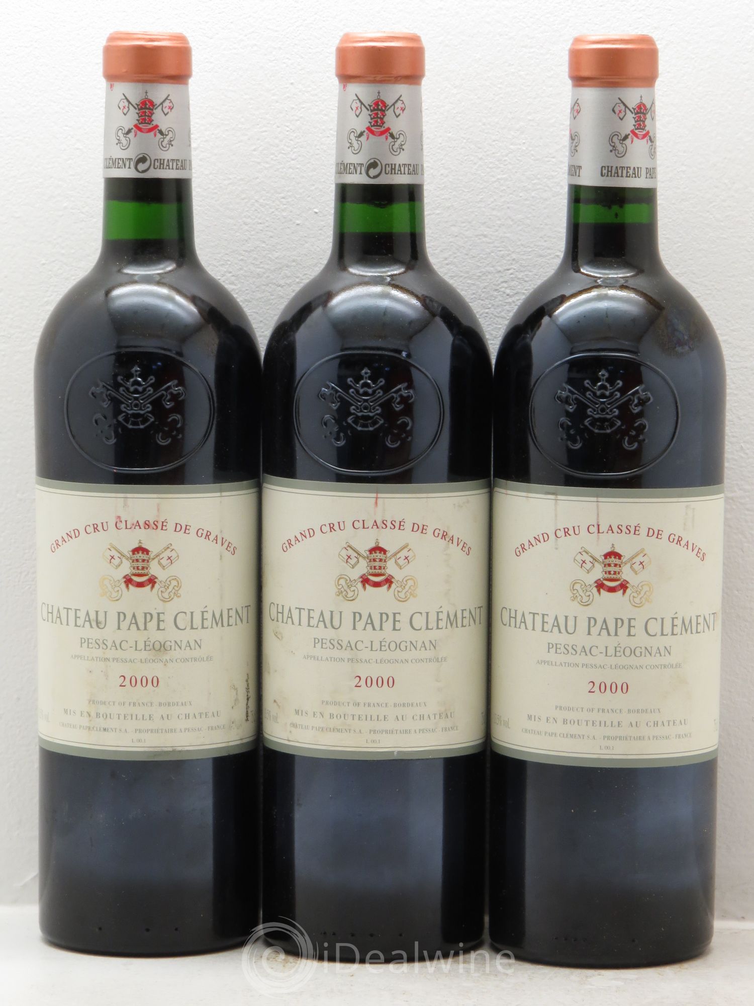 Château Pape Clément Cru Classé de Graves 2000 - Lot de 3 bouteilles - 0