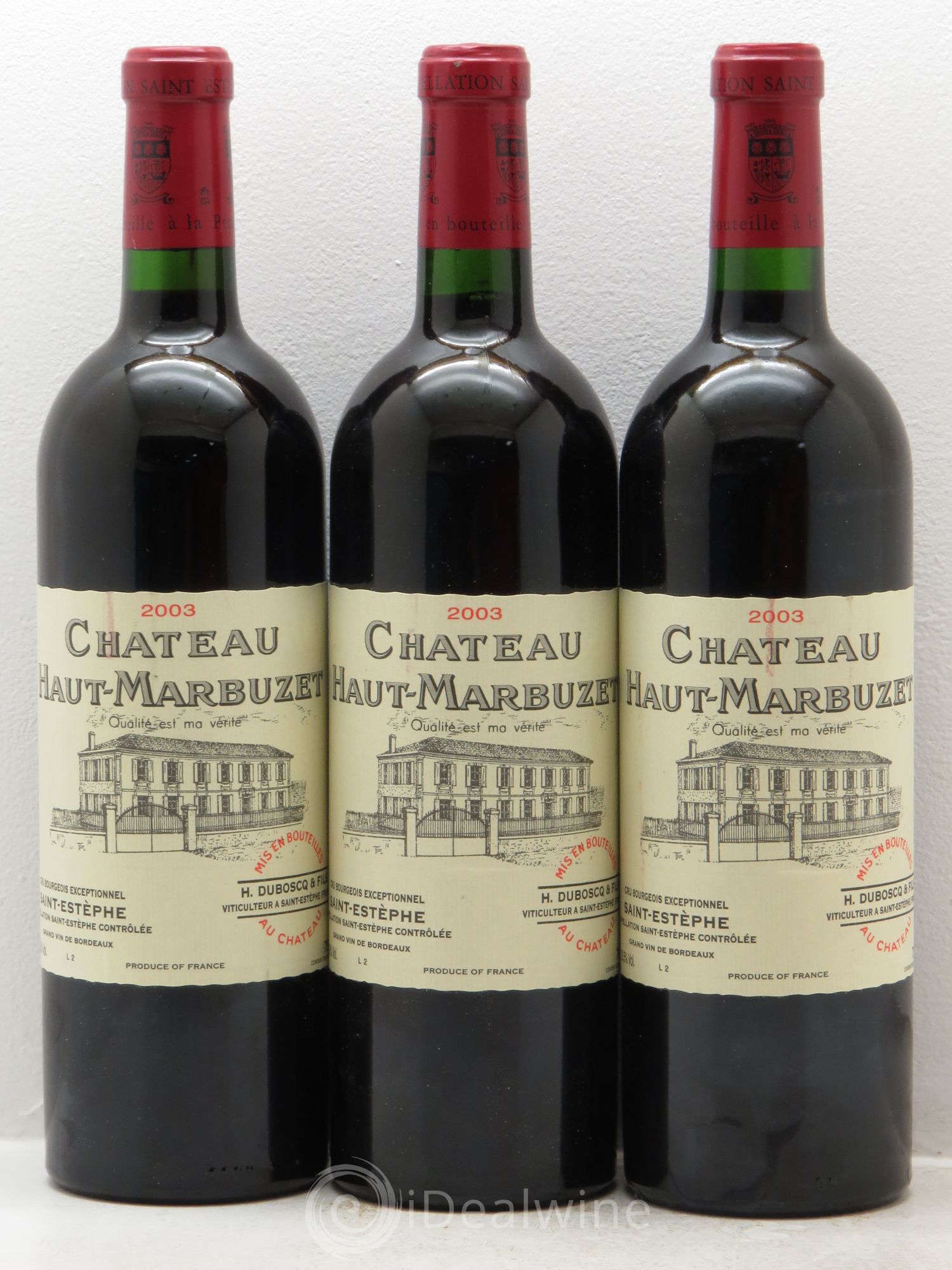 Château Haut Marbuzet 2003 - Lot de 3 bouteilles - 0