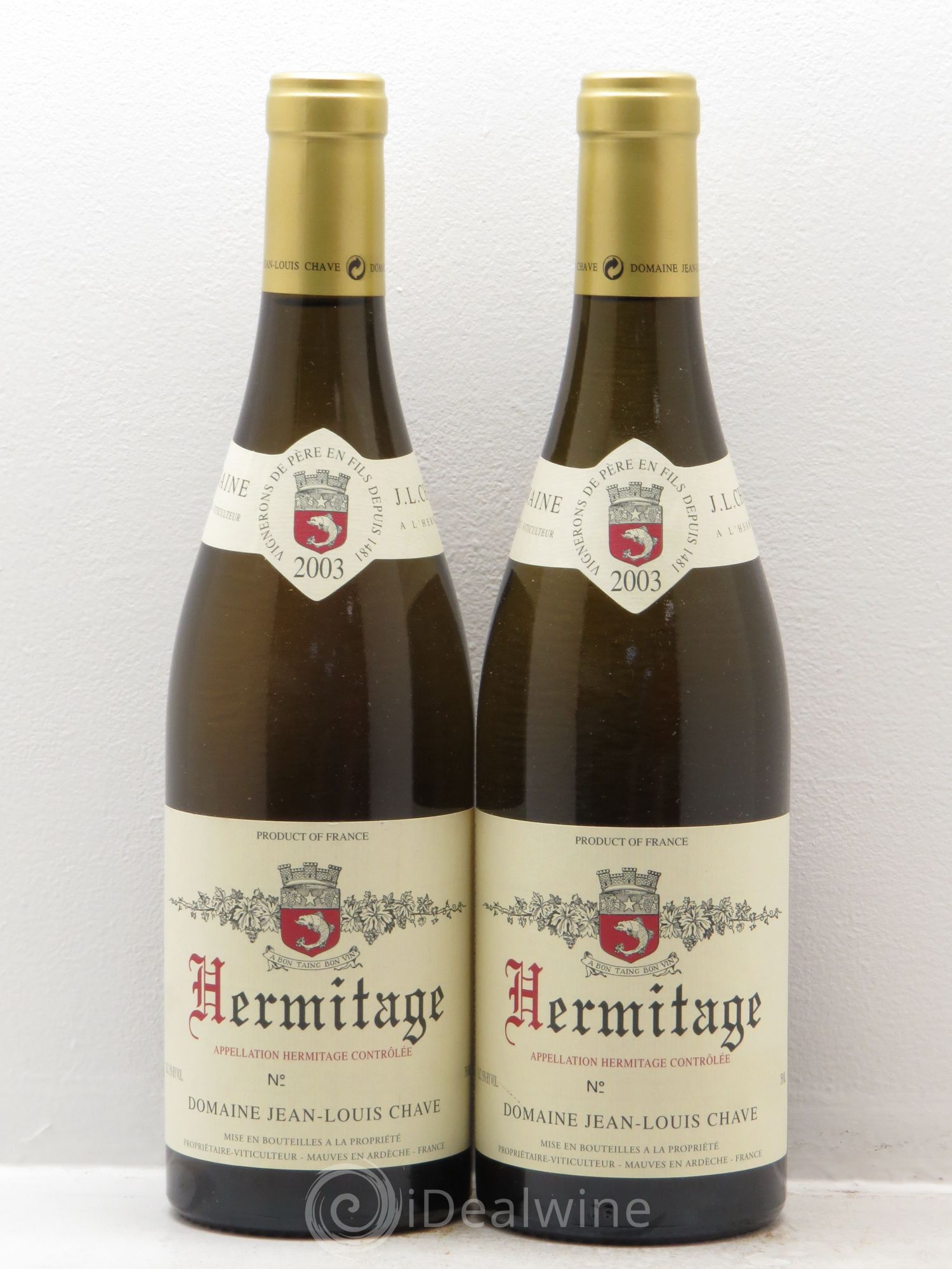 Hermitage Jean-Louis Chave 2003 - Lot de 2 bouteilles - 0