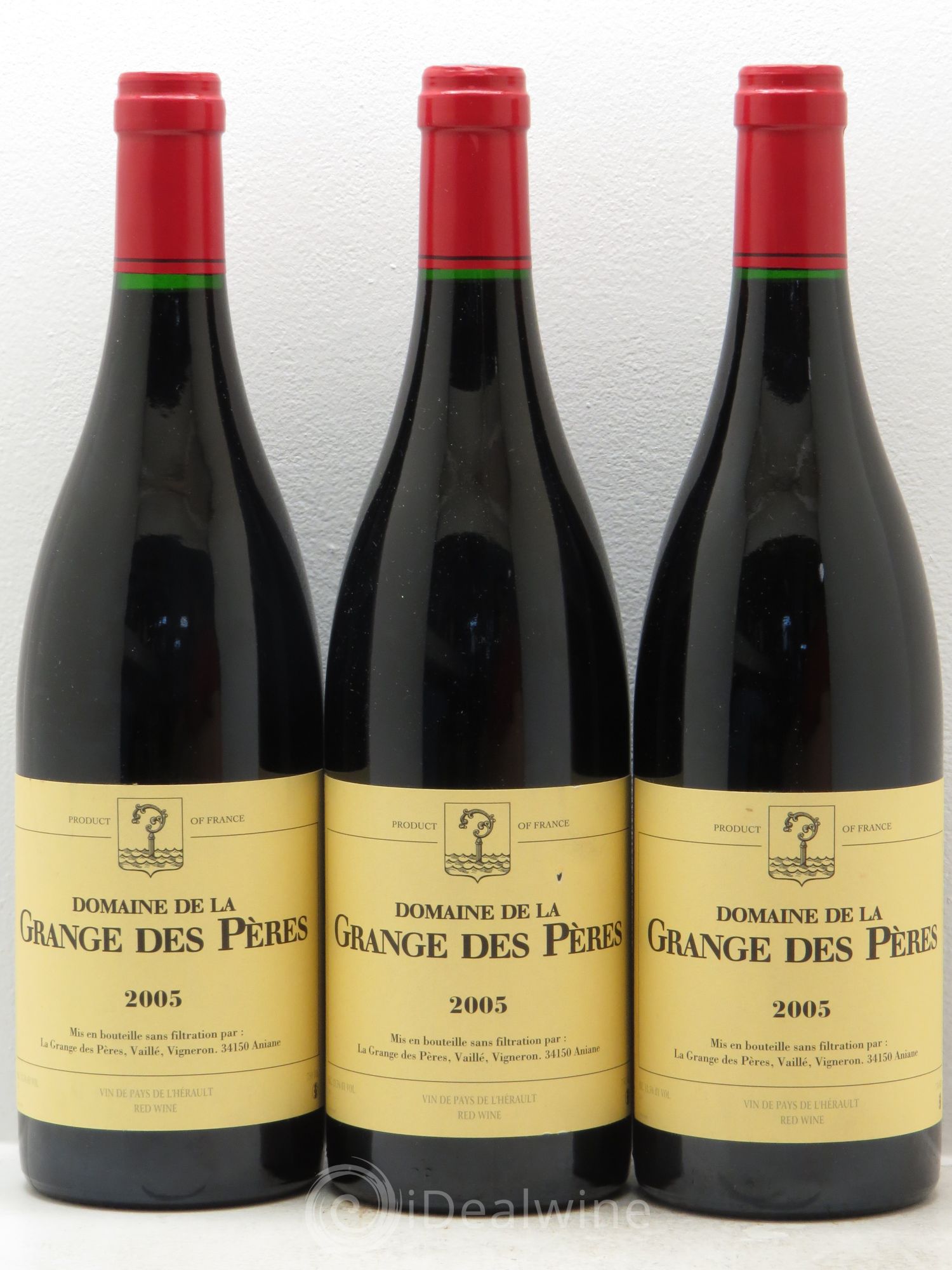 Pays d'Hérault Grange des Pères Laurent Vaillé 2005 - Lot de 3 bouteilles - 0