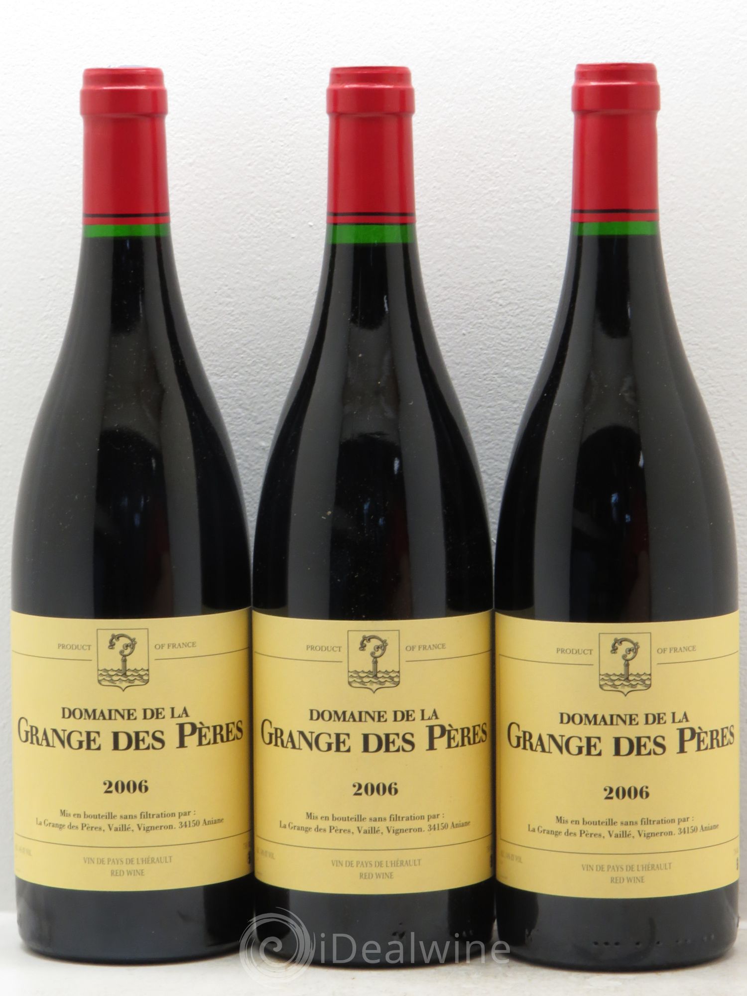 Pays d'Hérault Grange des Pères Laurent Vaillé 2006 - Lot de 3 bouteilles - 0