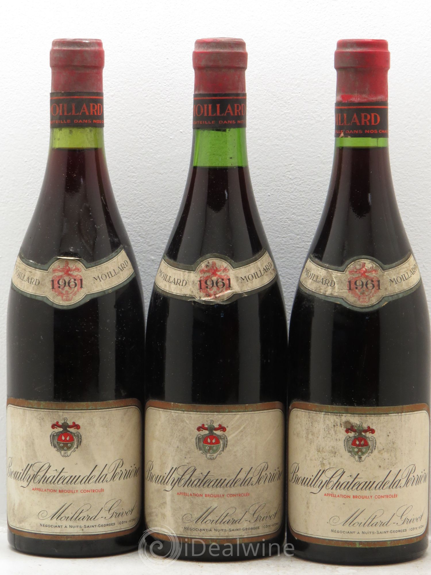 Brouilly Château de la perrière Moillard Grivot 1961 - Posten von 3 Flaschen - 0