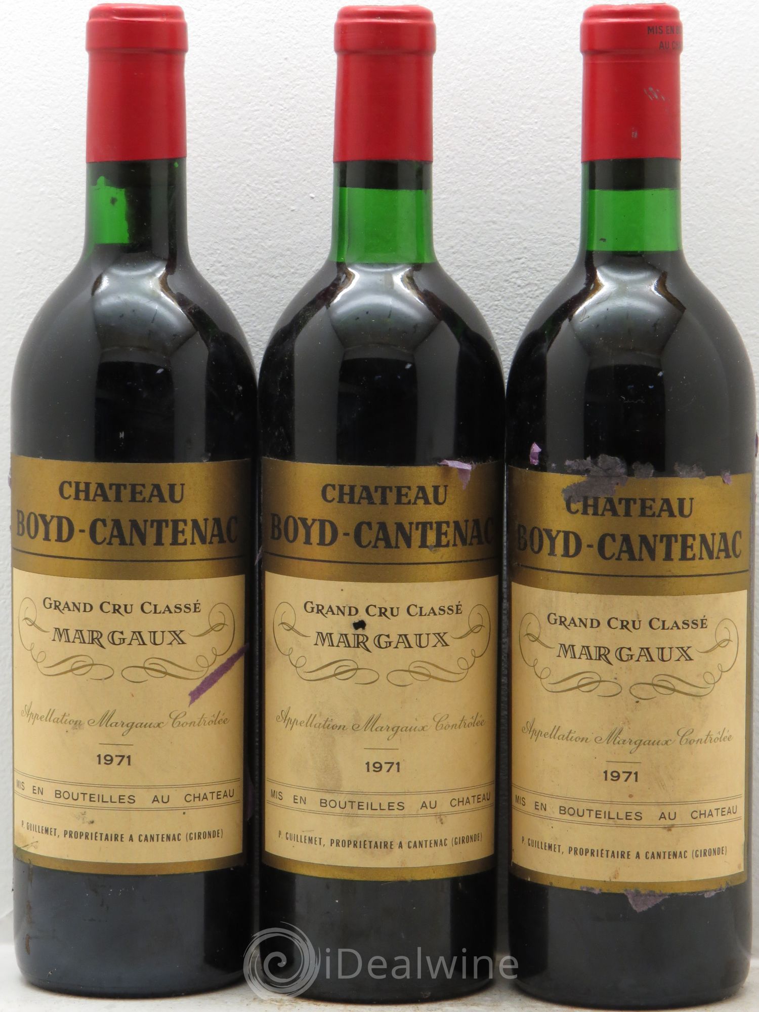 Château Boyd Cantenac 3ème Grand Cru Classé 1971 - Lot de 3 bouteilles - 0