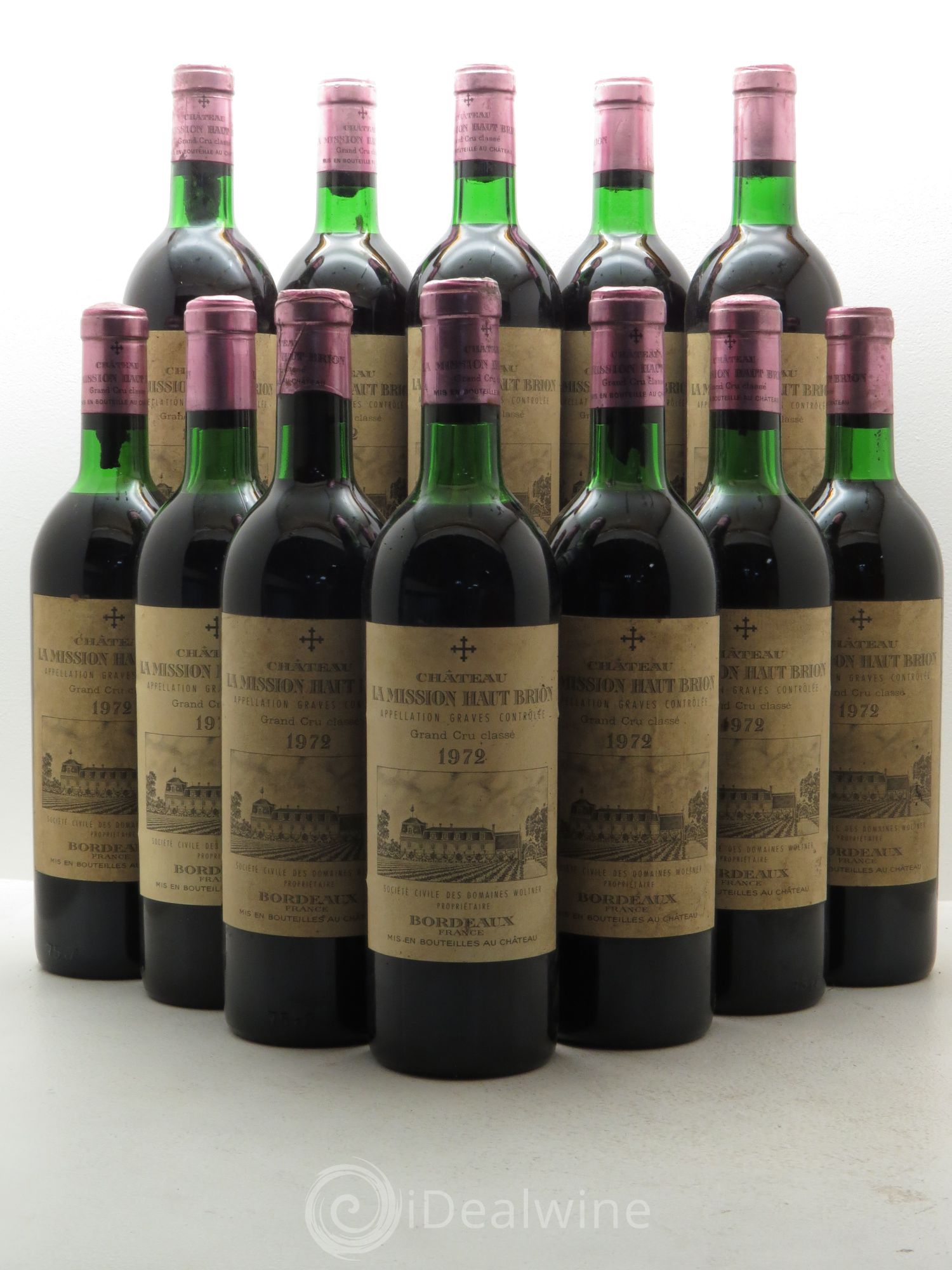 Château la Mission Haut-Brion Cru Classé de Graves 1972 - Lot de 12 bouteilles - 0