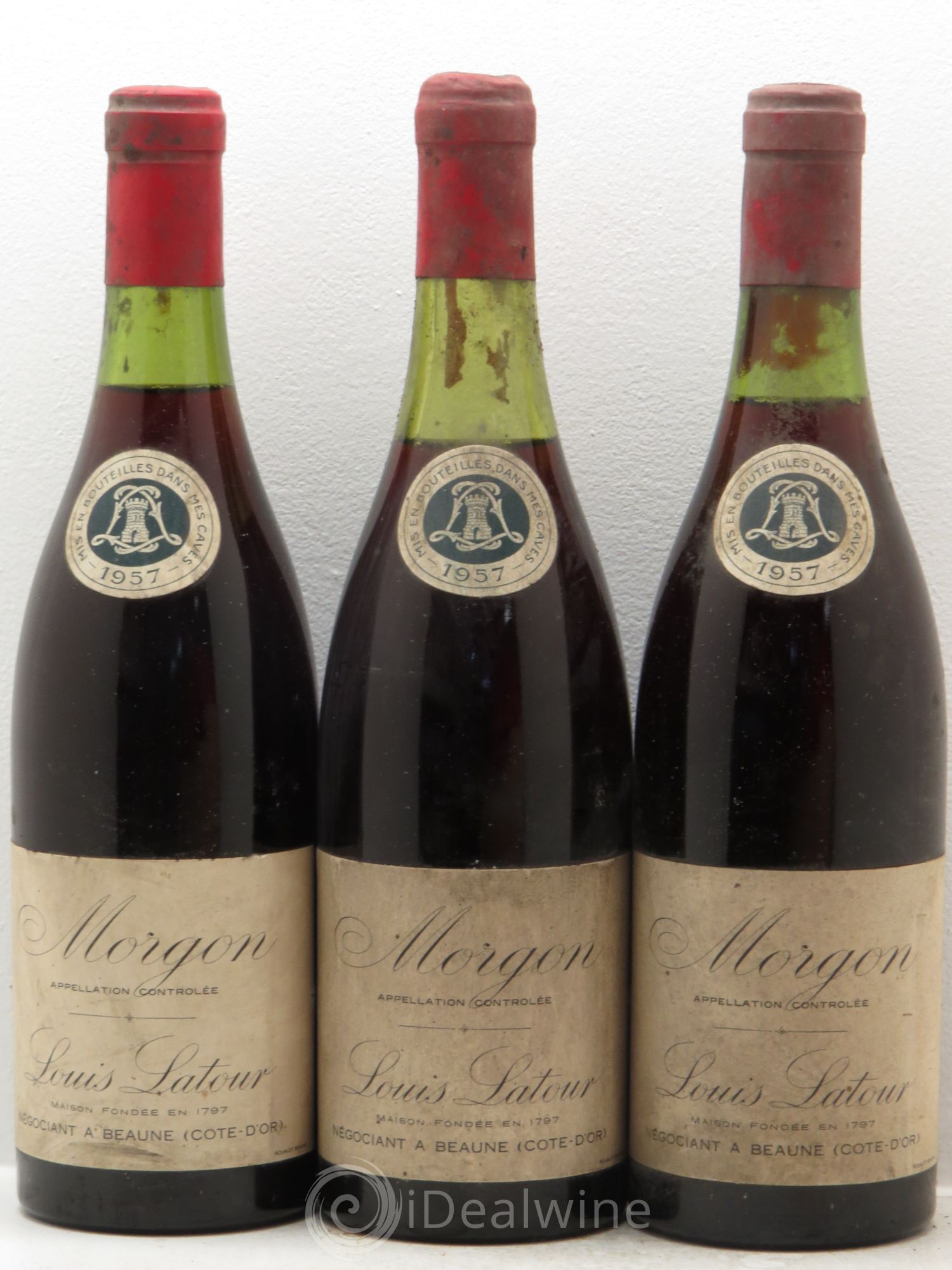 Morgon Louis Latour 1957 - Lot de 3 bouteilles - 0