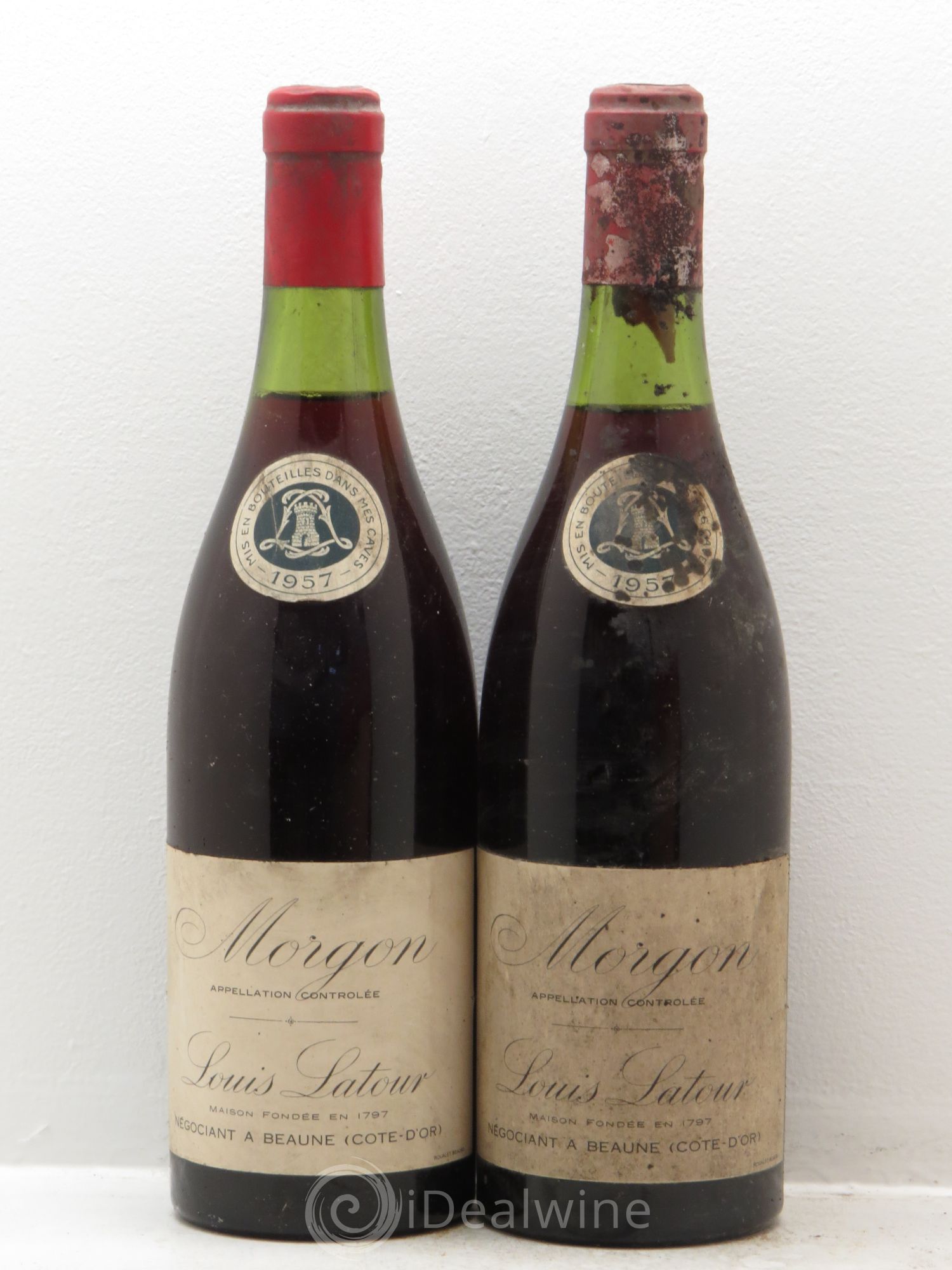 Morgon Louis Latour 1957 - Lot de 2 bouteilles - 0