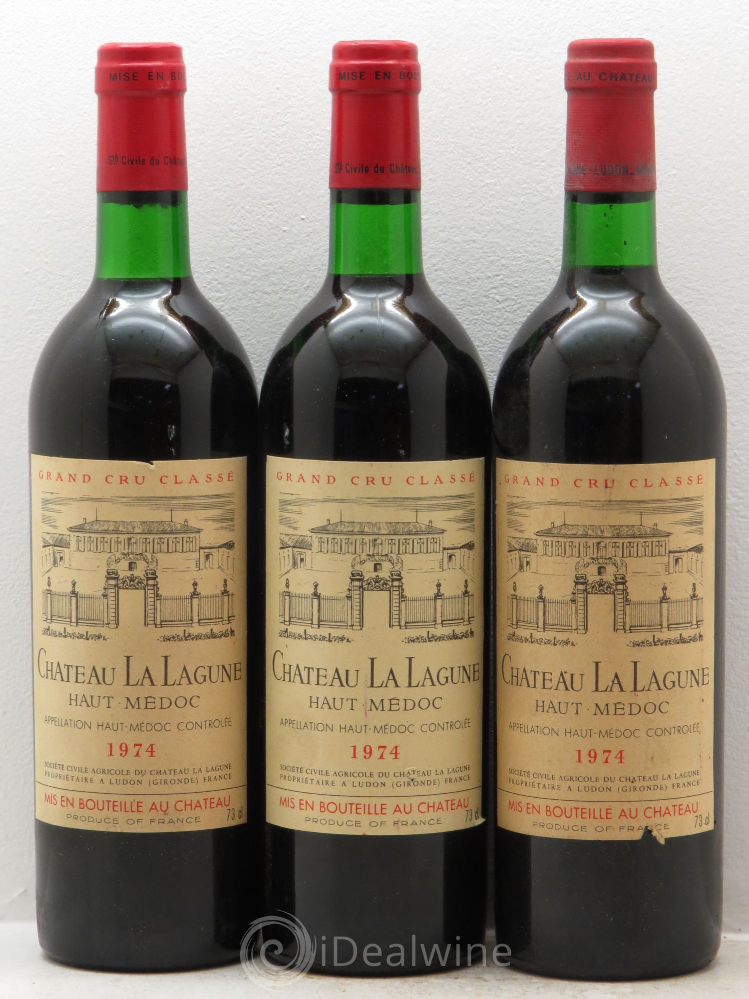 Château la Lagune 3ème Grand Cru Classé (sans prix de réserve) 1974 - Lot de 3 bouteilles - 0