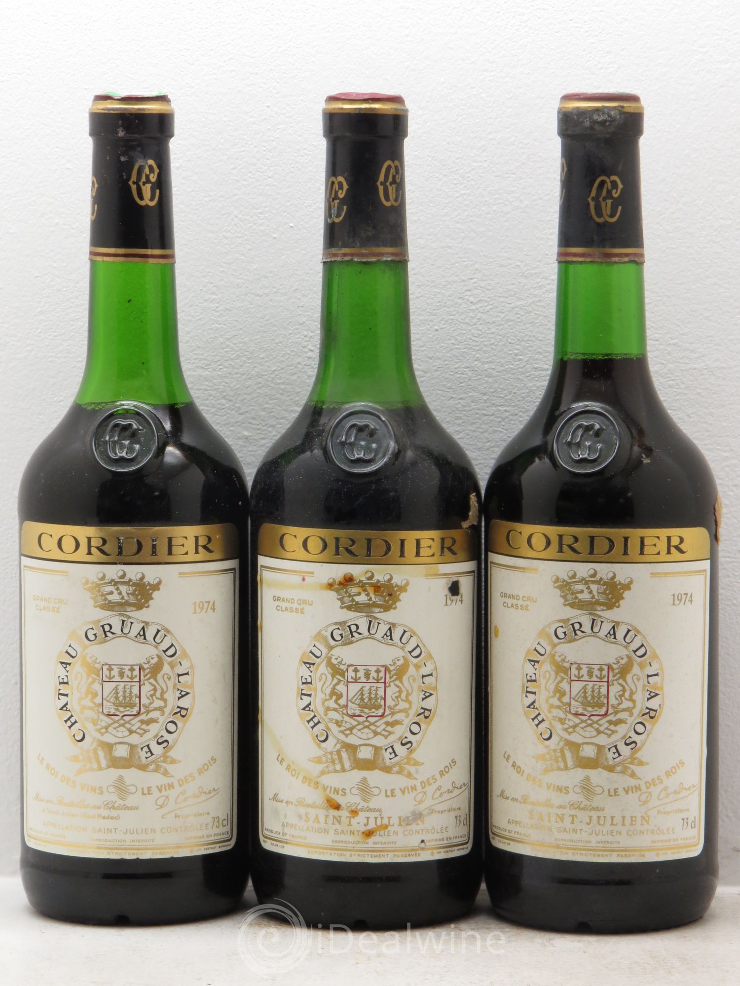 Château Gruaud Larose 2ème Grand Cru Classé 1974 - Lot de 3 bouteilles - 0