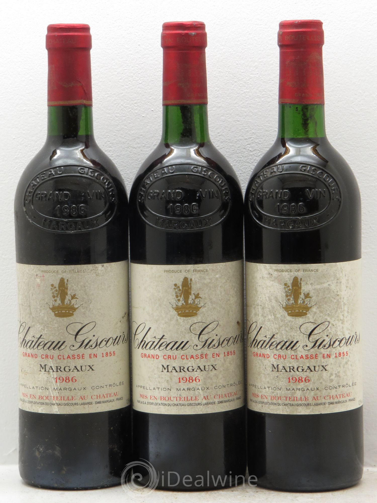 Château Giscours 3ème Grand Cru Classé 1986 - Lot de 3 bouteilles - 0