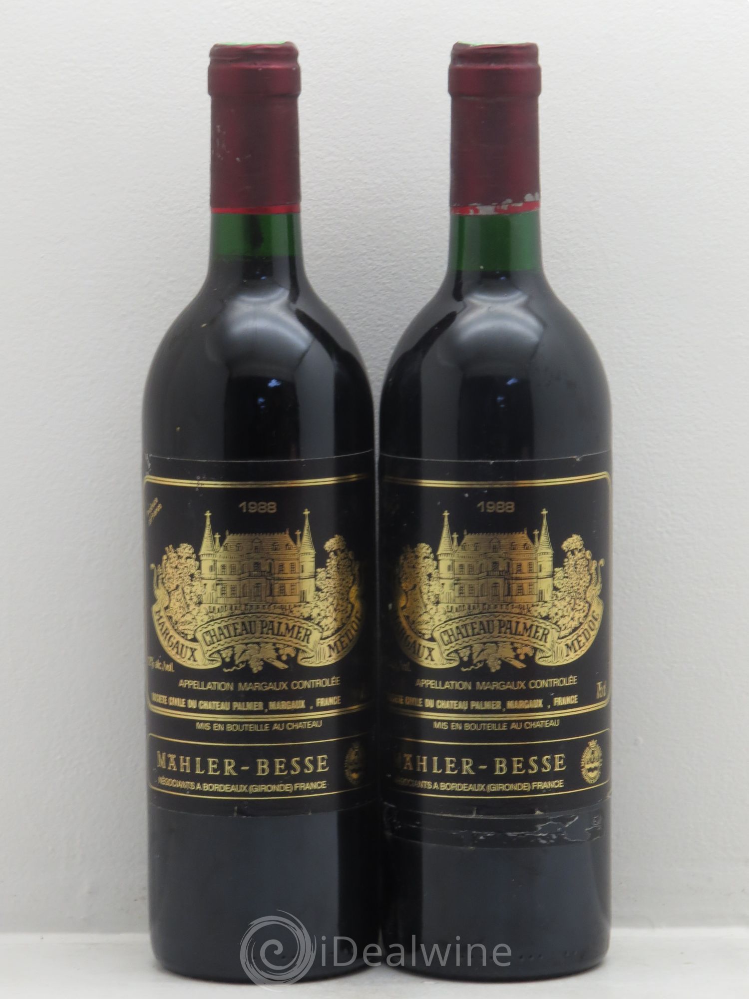 Château Palmer 3ème Grand Cru Classé surcapsules Mahler Besse 1988 - Lot de 2 bouteilles - 0
