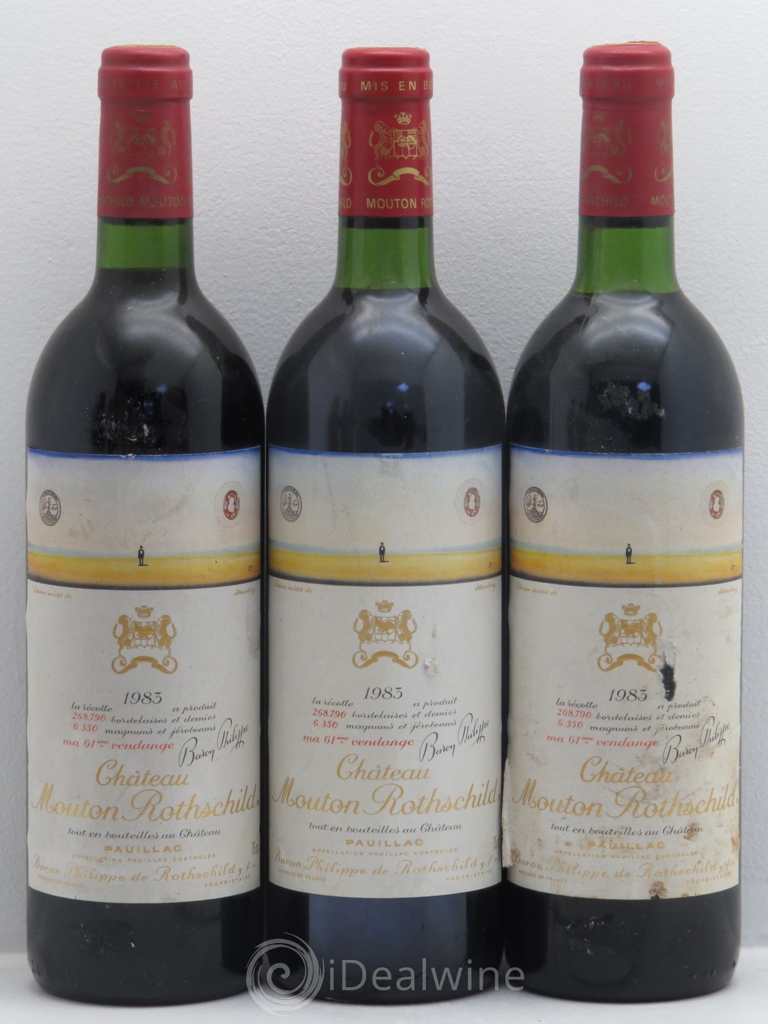 Château Mouton Rothschild 1er Grand Cru Classé 1983 - Lot de 6 bouteilles - 1