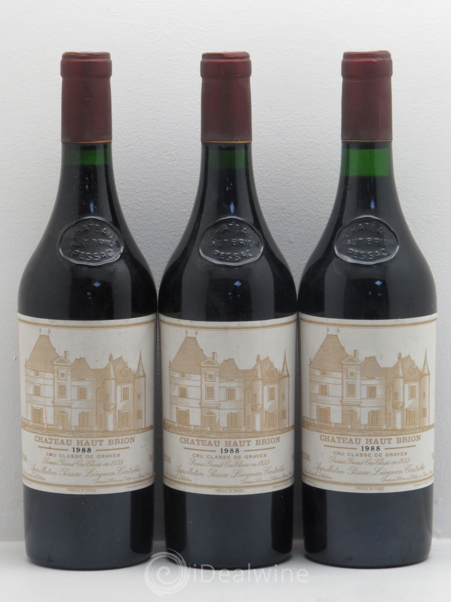 Château Haut Brion 1er Grand Cru Classé 1988 - Lot de 3 bouteilles - 0