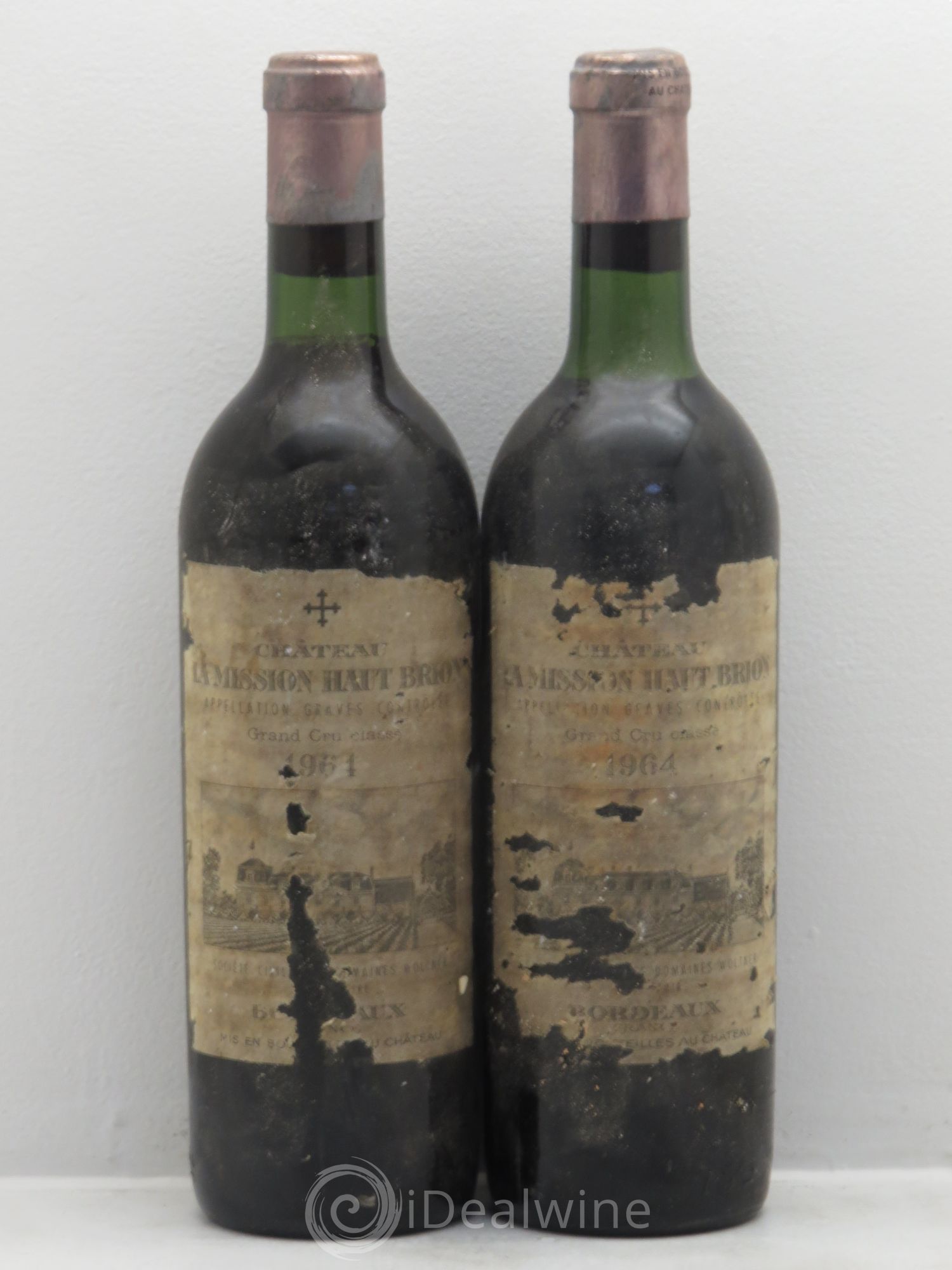 Château la Mission Haut-Brion Cru Classé de Graves 1964 - Lot de 2 bouteilles - 0