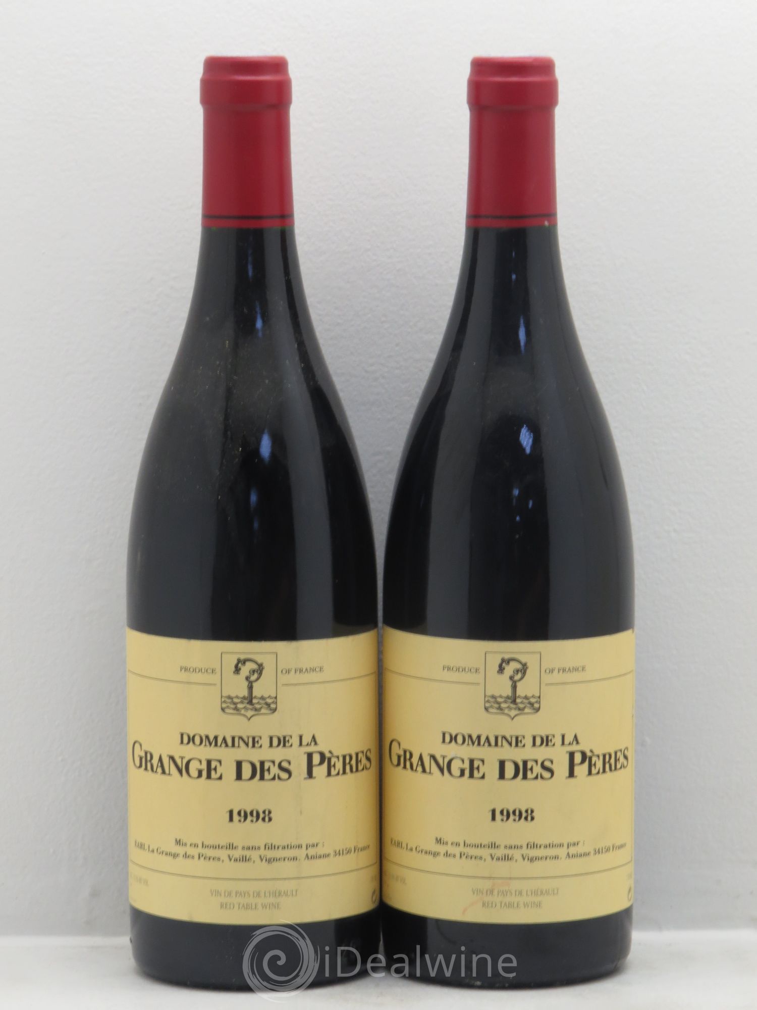 Pays d'Hérault Grange des Pères Laurent Vaillé 1998 - Lot de 2 bouteilles - 0
