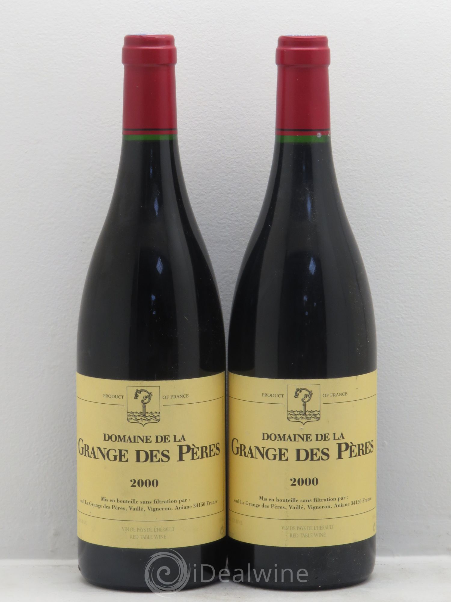 Pays d'Hérault Grange des Pères Laurent Vaillé 2000 - Lot de 2 bouteilles - 0