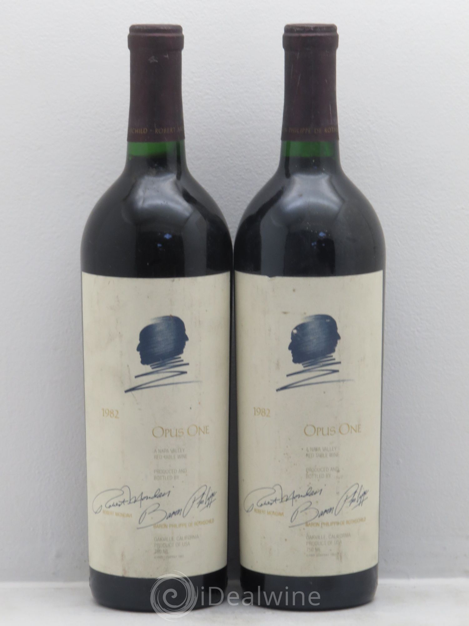 Napa Valley Opus One Robert Mondavi 1982 - Lot de 2 bouteilles - 0