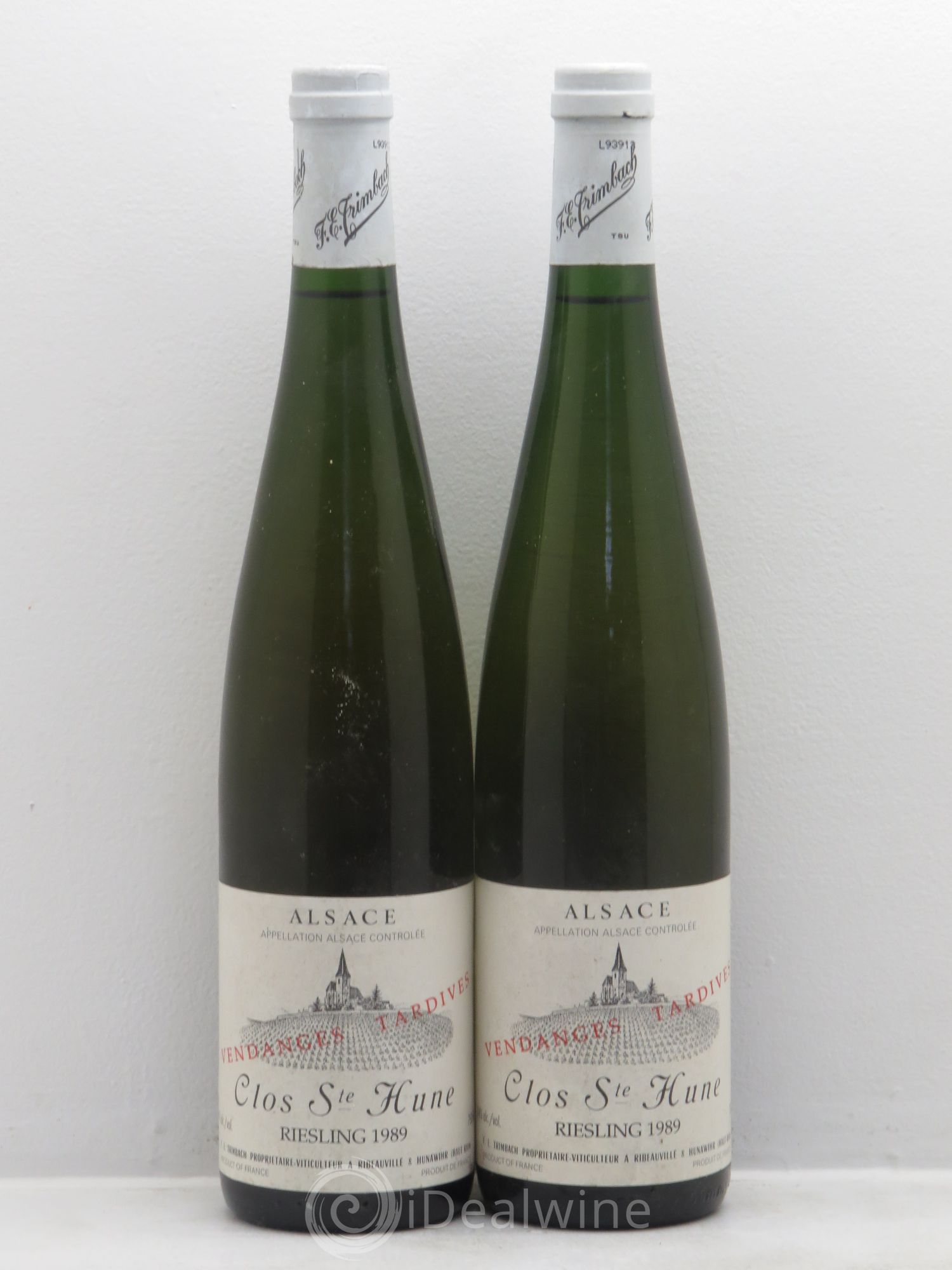 Alsace Riesling Clos Sainte-Hune Trimbach (Domaine) Vendanges tardives 1989 - Posten von 2 Flaschen - 0