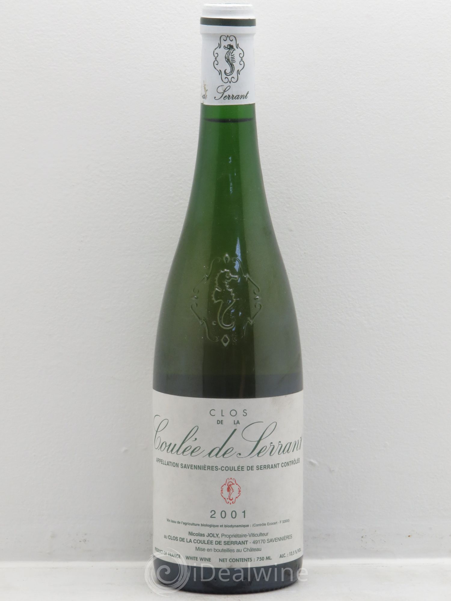 Savennières Clos de la Coulée de Serrant Vignobles de la Coulée de Serrant - Nicolas Joly 2001 - Lot de 1 bouteille - 0