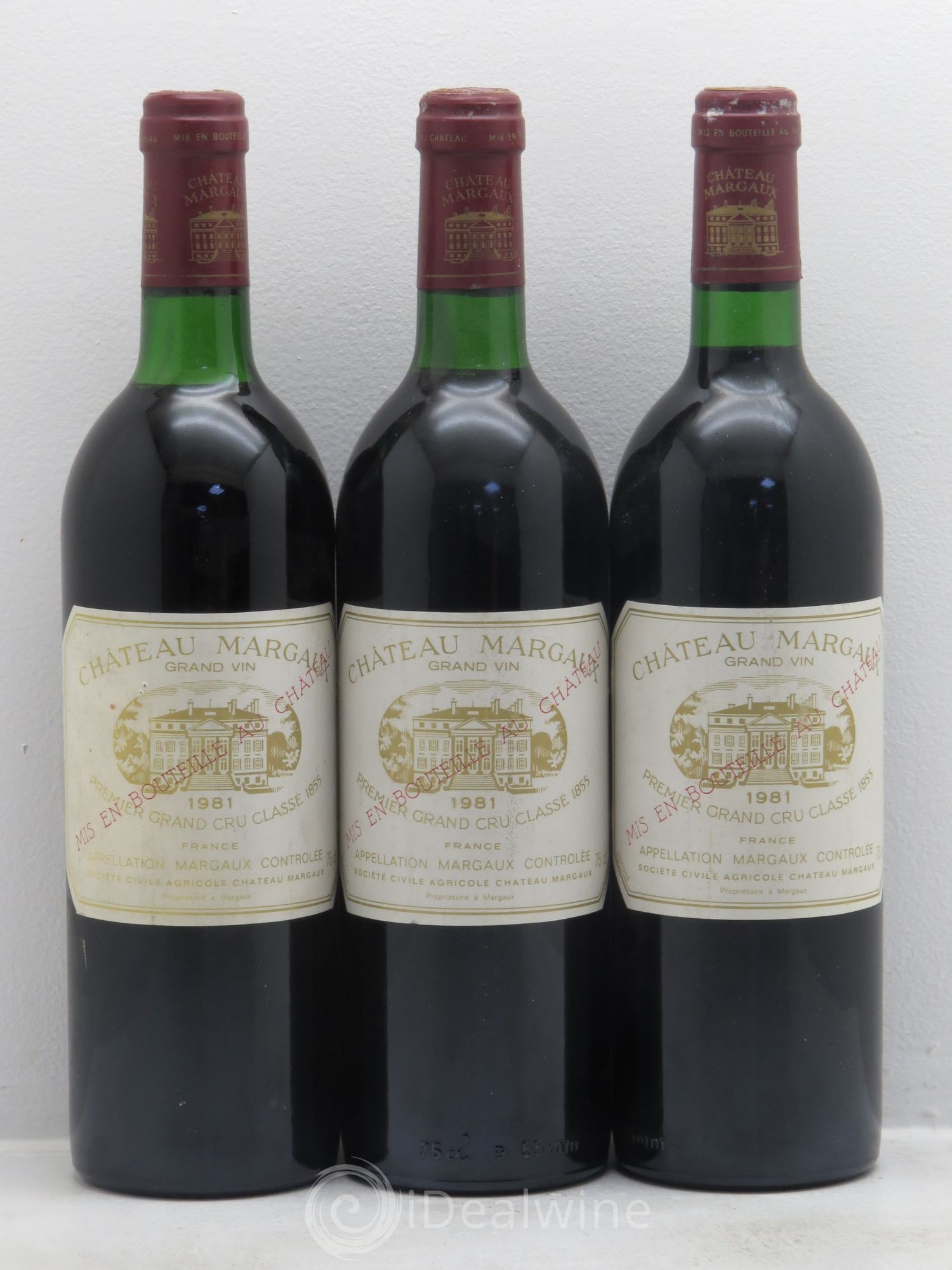 Château Margaux 1er Grand Cru Classé 1981 - Lot de 3 bouteilles - 0