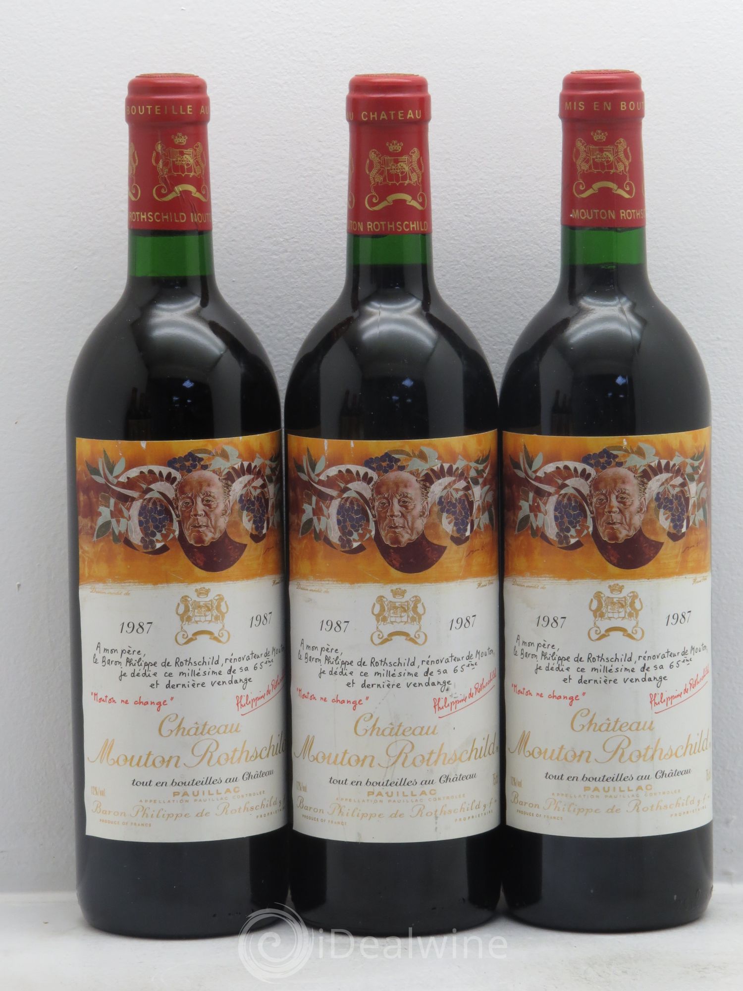 Château Mouton Rothschild 1er Grand Cru Classé 1987 - Lot de 6 bouteilles - 1