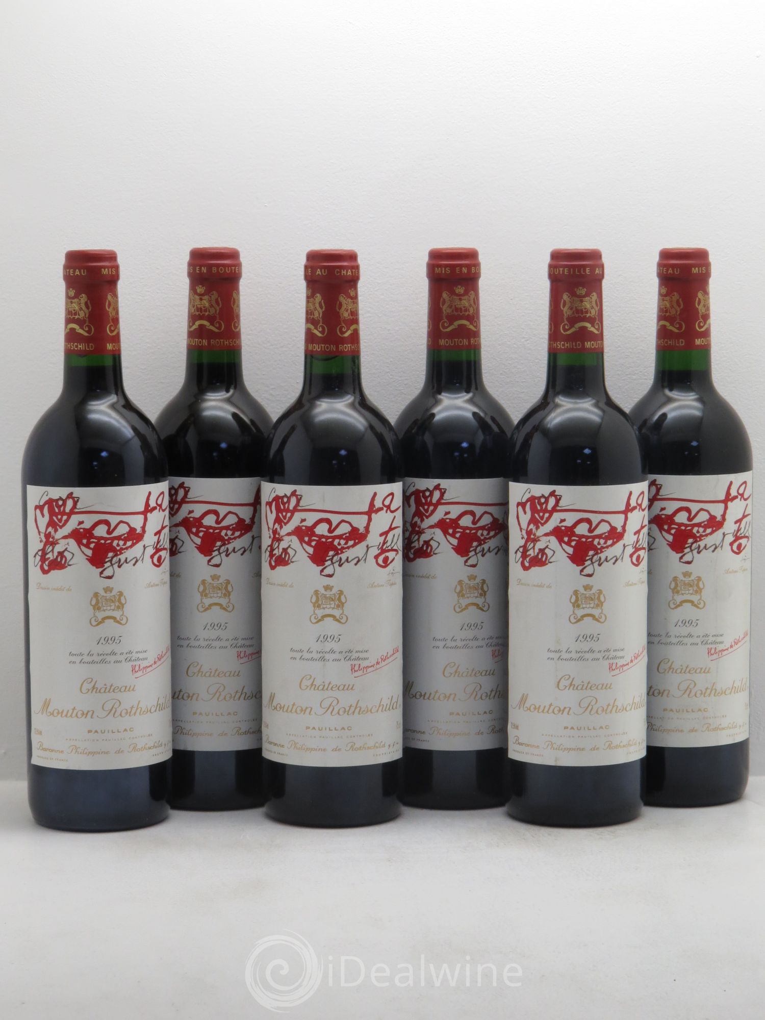 Château Mouton Rothschild 1er Grand Cru Classé 1995 - Lot de 6 bouteilles - 0