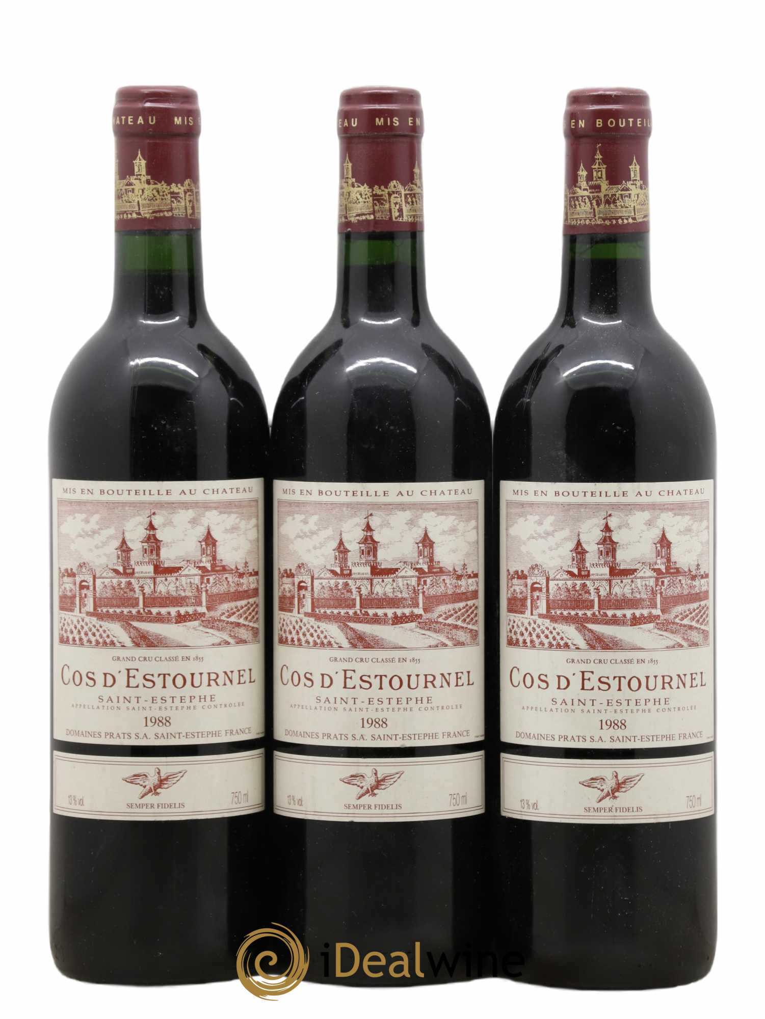 Cos d'Estournel 2ème Grand Cru Classé 1988 - Lot de 3 bouteilles - 0