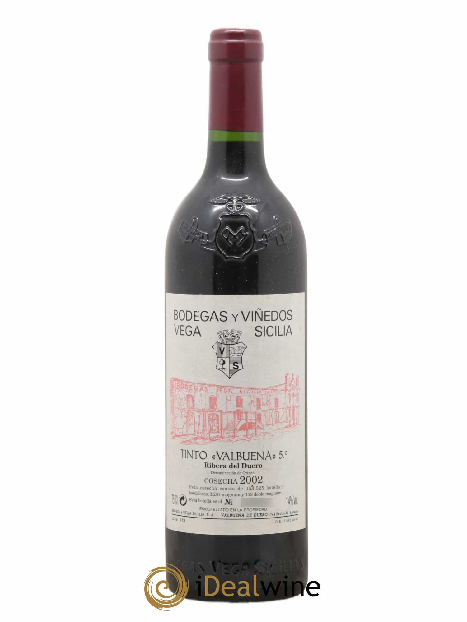Ribera Del Duero DO Vega Sicilia Valbuena 5 ano Famille Alvarez 2002 - Lot de 1 bouteille - 0