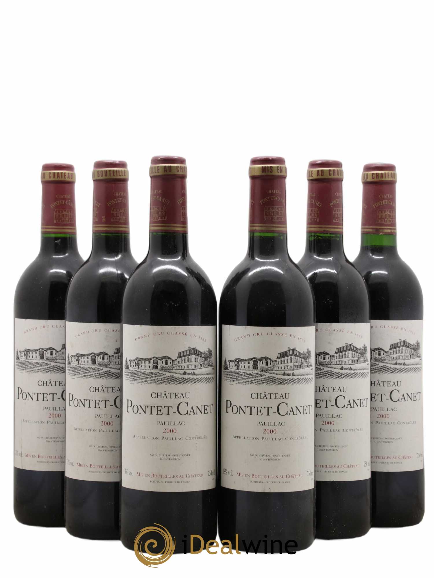 Château Pontet Canet 5ème Grand Cru Classé 2000 - Lot de 6 bouteilles - 0