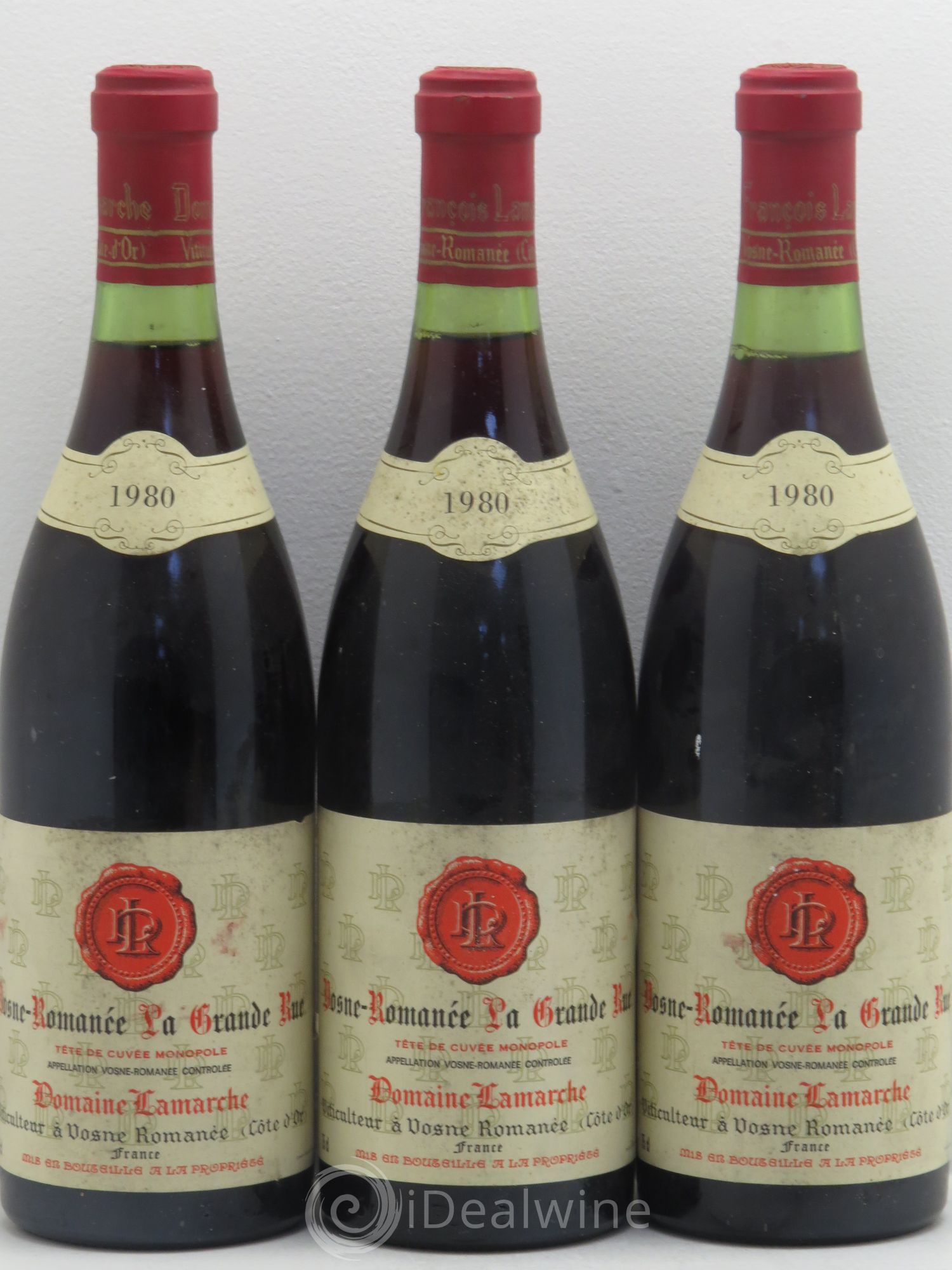 Vosne-Romanée Lamarche (Domaine) La Grande Rue Tête de Cuvée 1980 - Lot de 3 bouteilles - 0