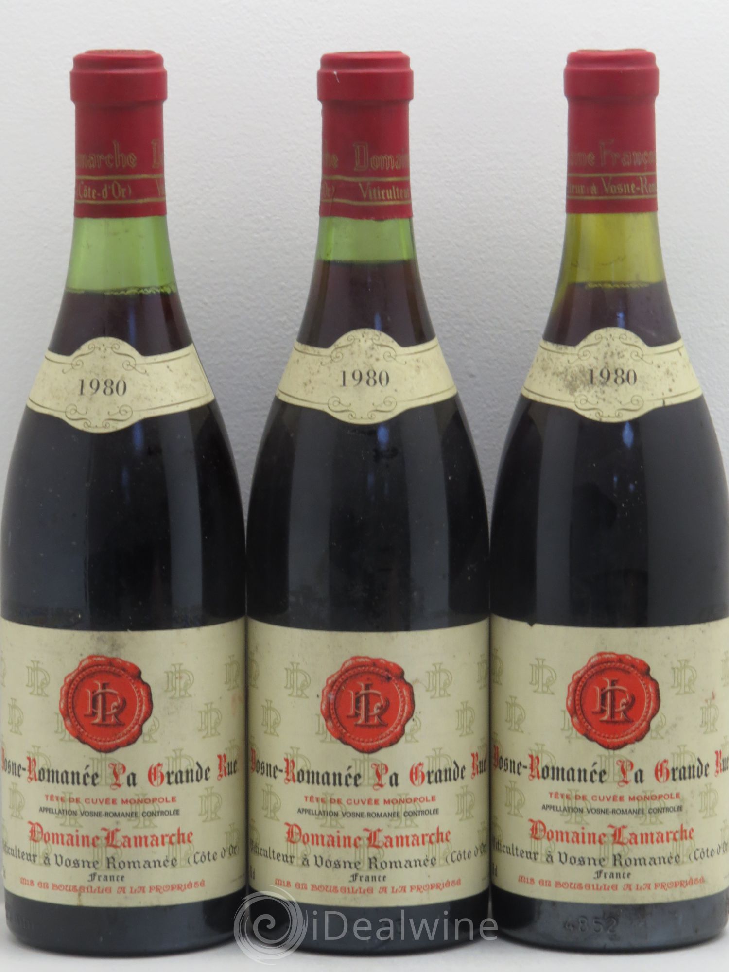 Vosne-Romanée Lamarche (Domaine) La Grande Rue Tête de Cuvée 1980 - Lot de 3 bouteilles - 0