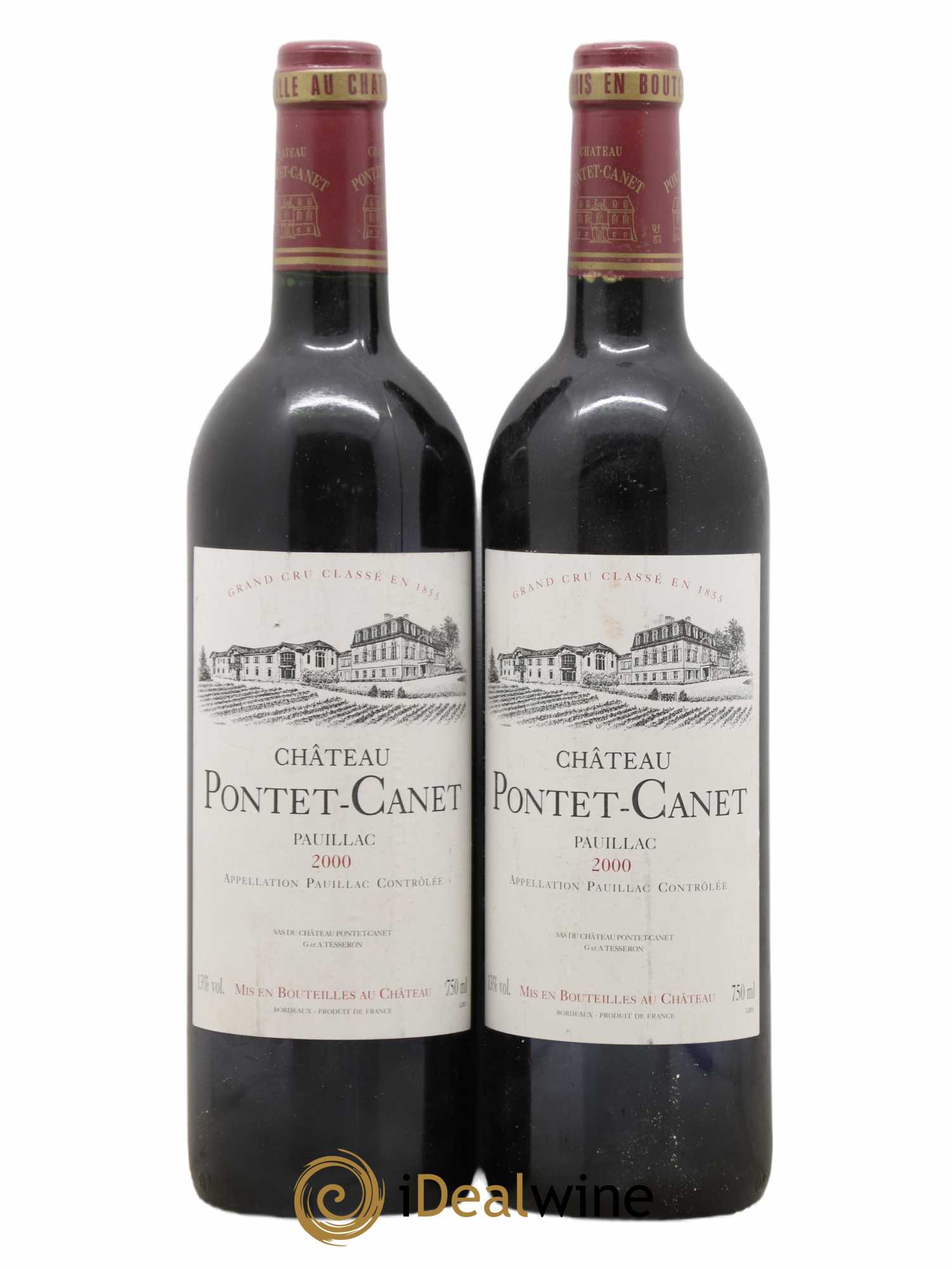 Château Pontet Canet 5ème Grand Cru Classé 2000 - Lot de 2 bouteilles - 0