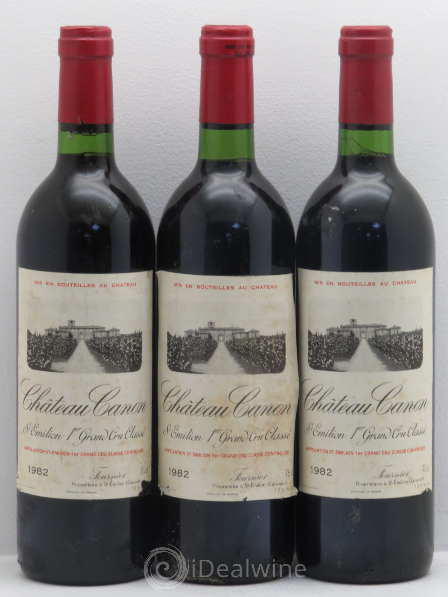 Château Canon 1er Grand Cru Classé B 1982 - Lot de 3 bouteilles - 0