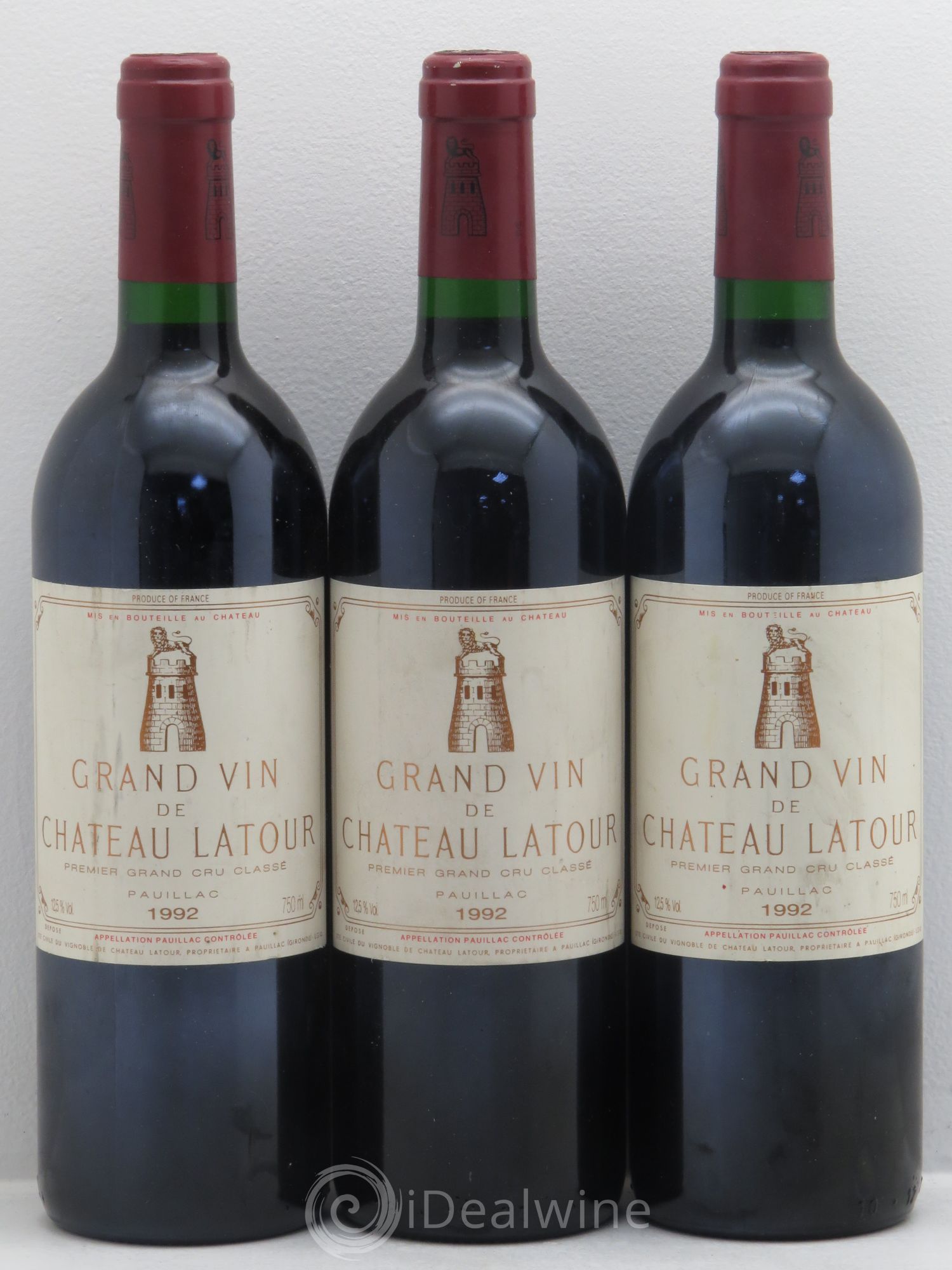 Château Latour 1er Grand Cru Classé 1992 - Lot de 3 bouteilles - 0