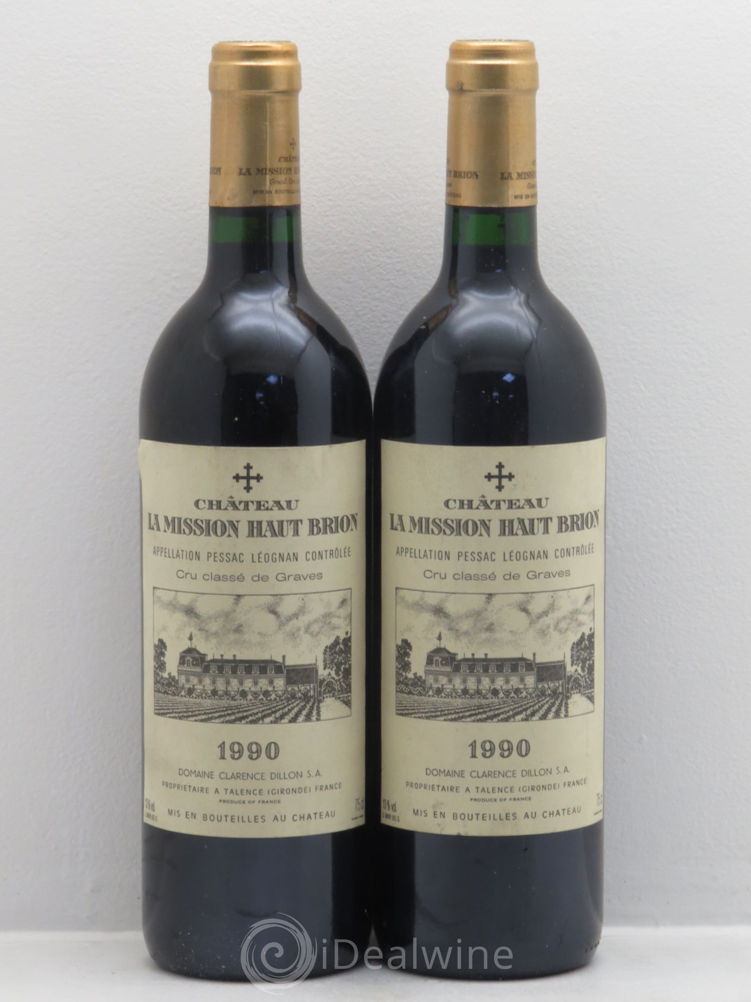 Château la Mission Haut-Brion Cru Classé de Graves 1990 - Lot de 2 bouteilles - 0